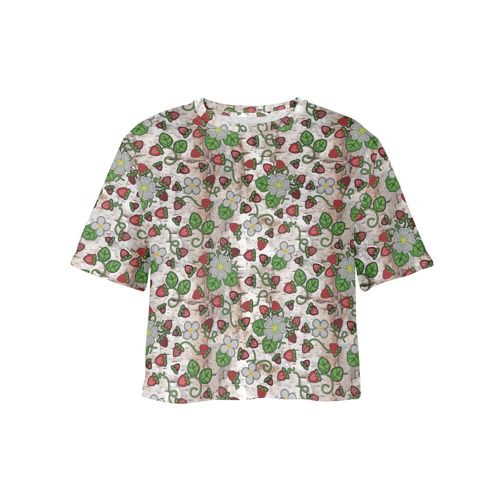 Strawberry Dreams Br Bark Women's Cropped T-shirt