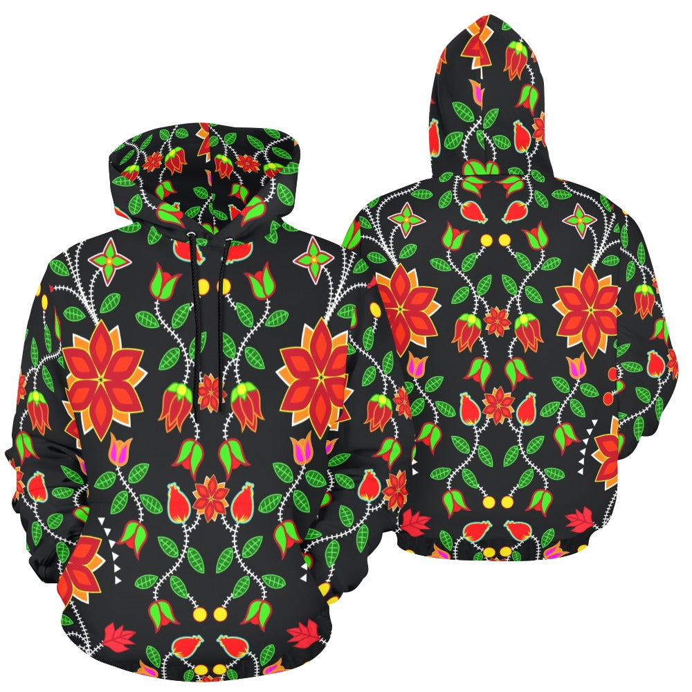 Floral Beadwork Six Bands Hoodie for Men (USA Size)