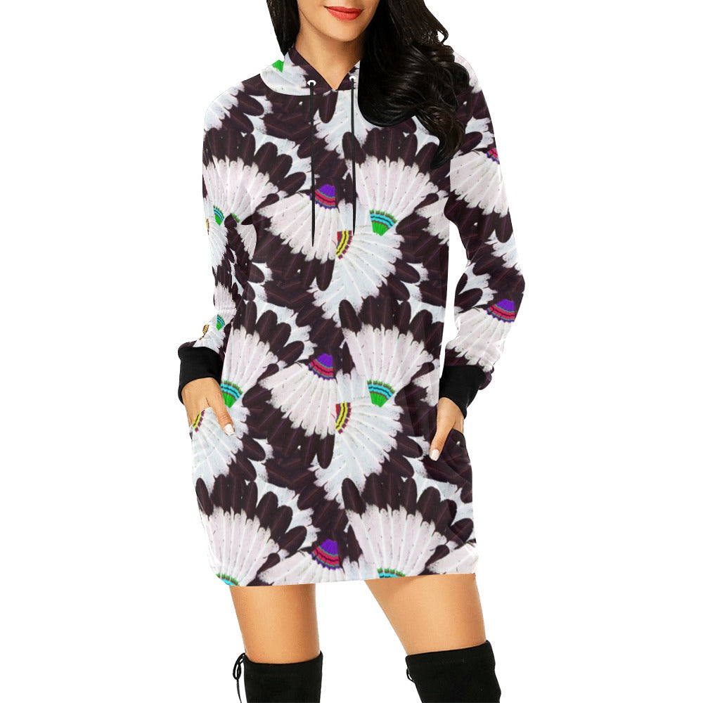 Eagle Feather Fans Hoodie Dress