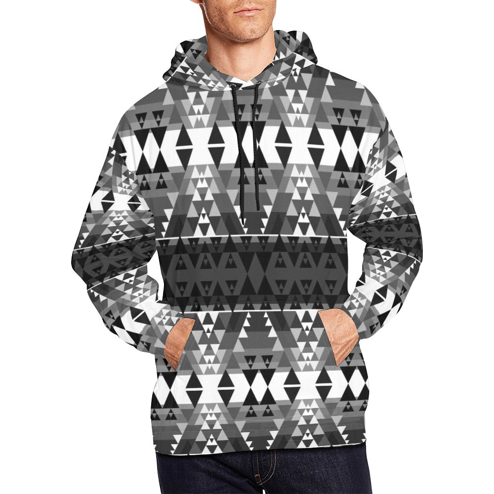 Writing on Stone Black and White Hoodie for Men (USA Size)