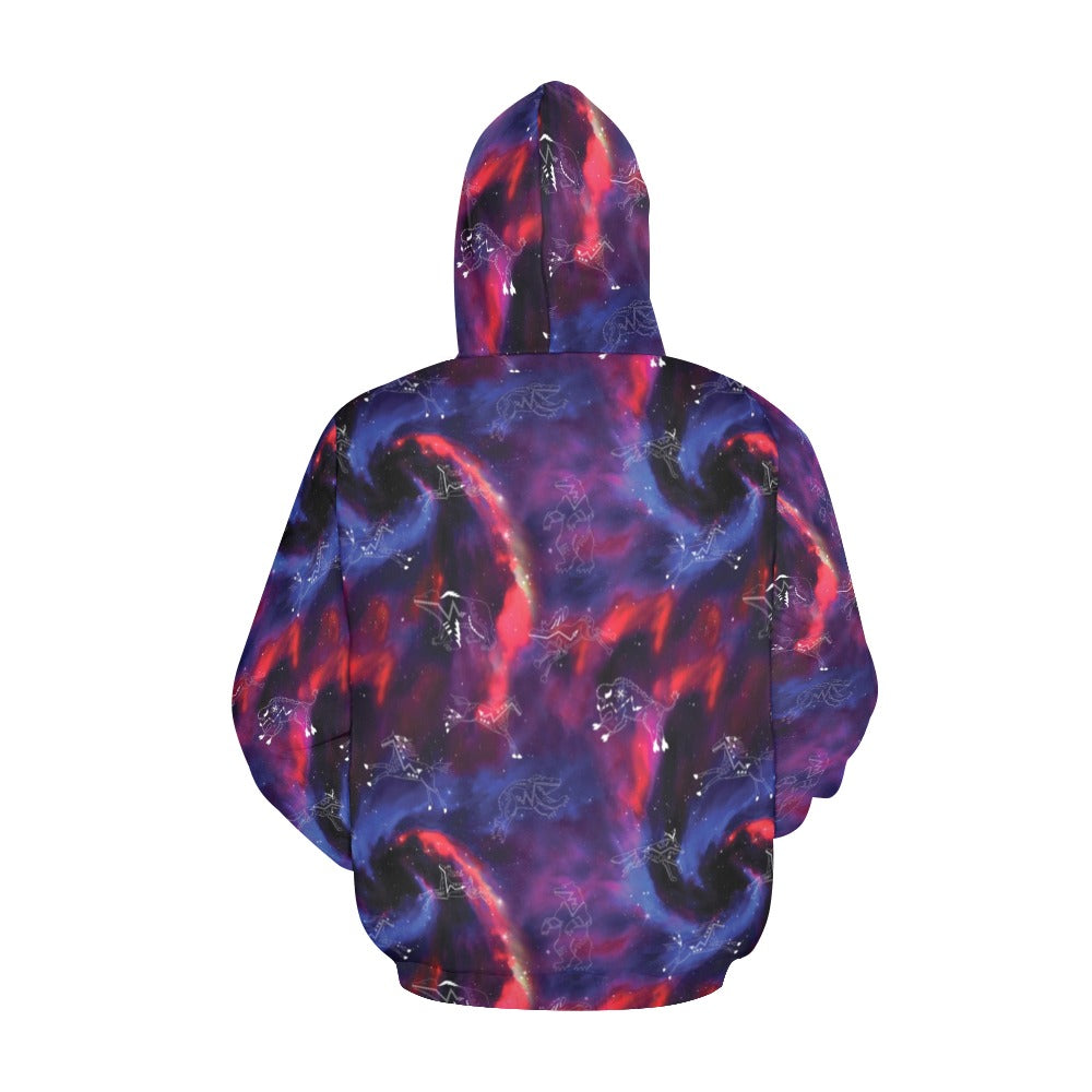Animal Ancestors 3 Blue Pink Swirl Hoodie for Men (USA Size)