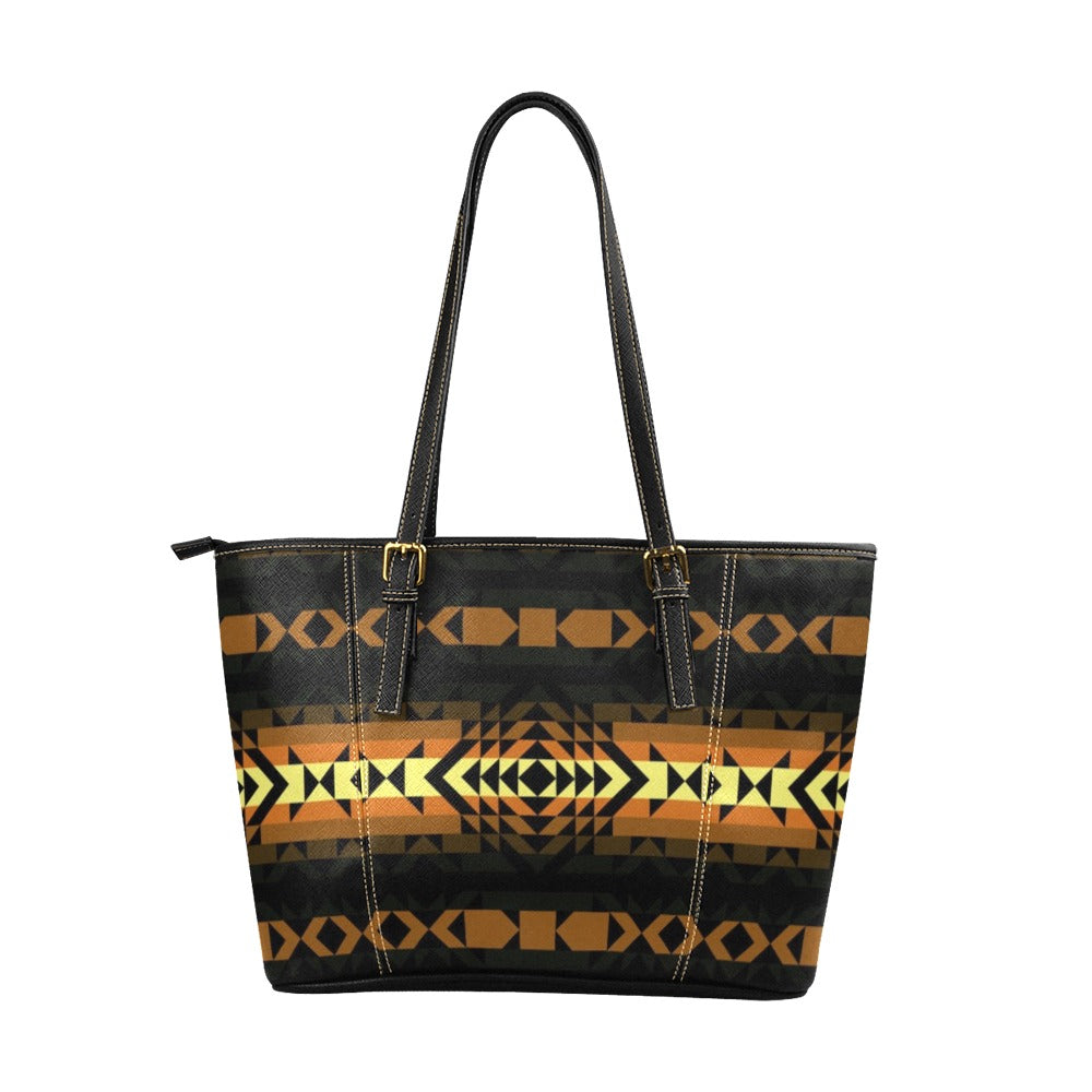 Black Rose Spring Canyon Tan Leather Tote Bag/Large
