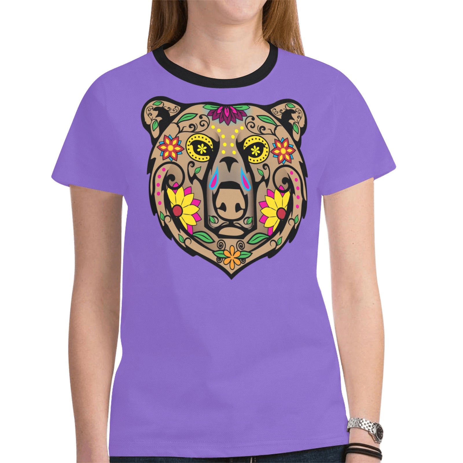 Bear Spirit Guide (Purple) T-shirt for Women