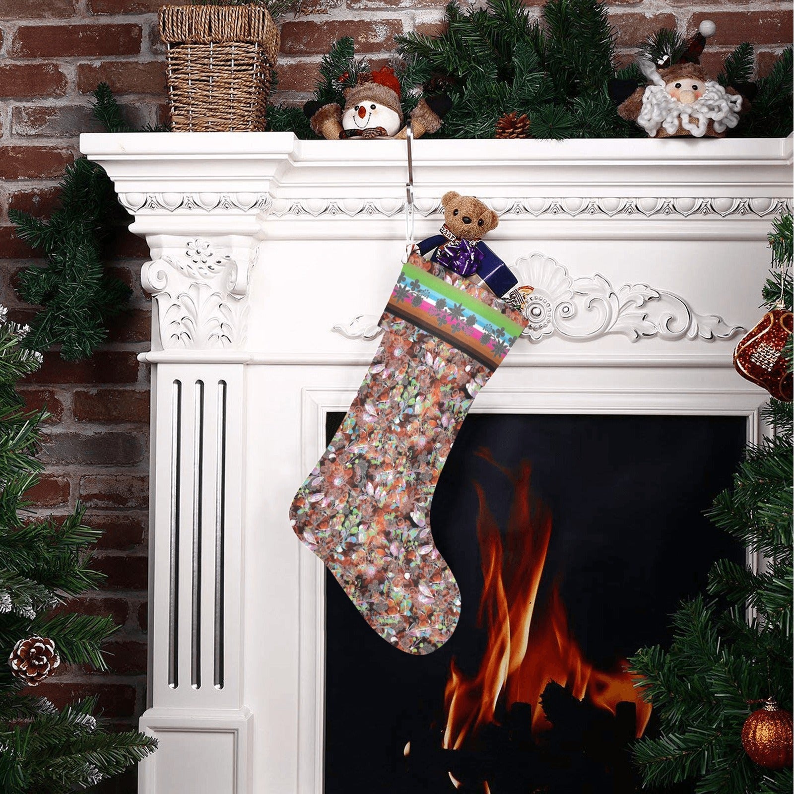 Culture in Nature Orange Christmas Stocking
