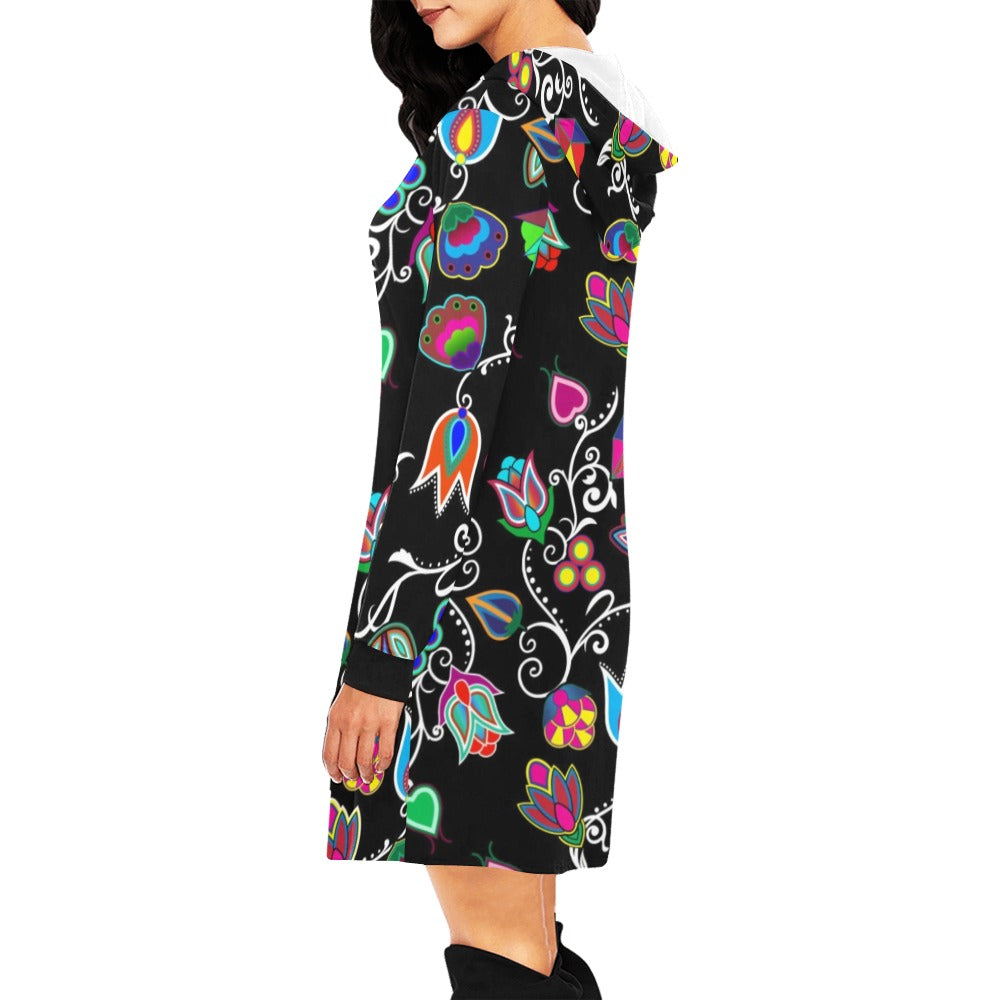 Indigenous Paisley Black Hoodie Dress