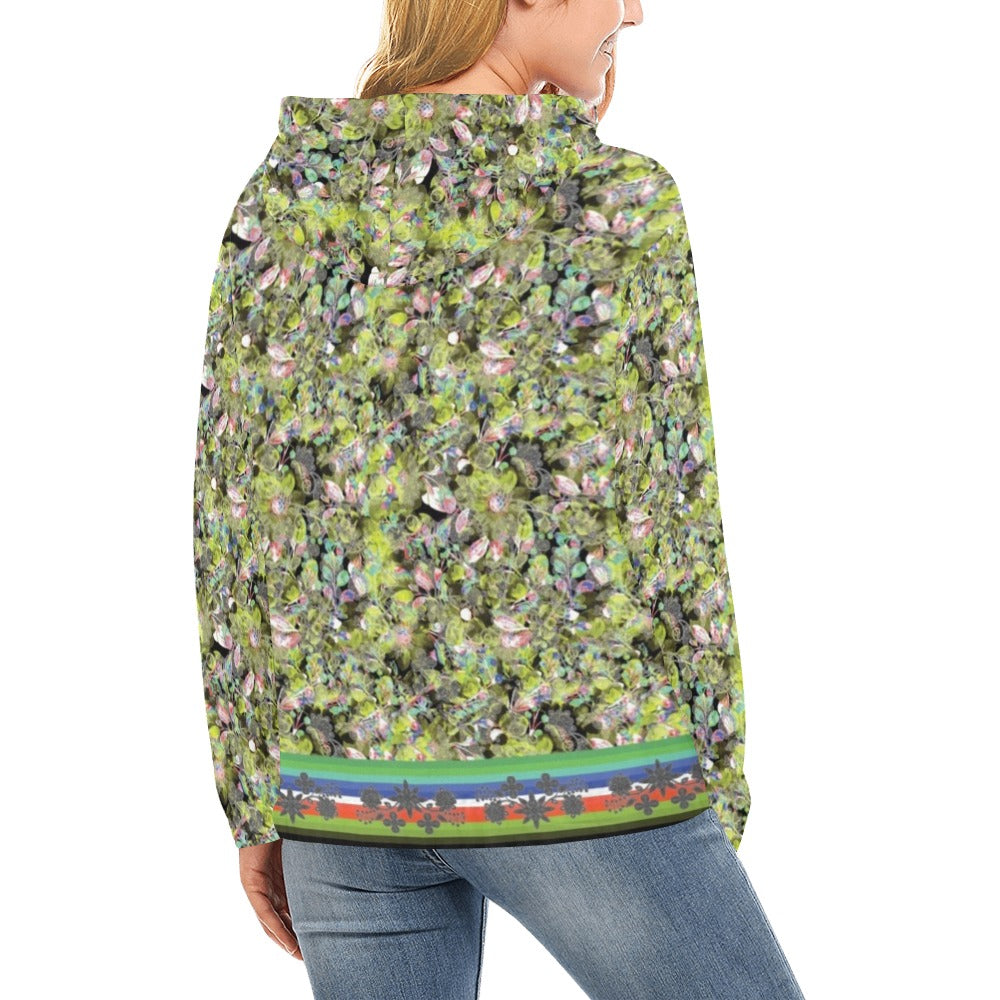 Culture in Nature Green Leaf Hoodie for Women (USA Size)