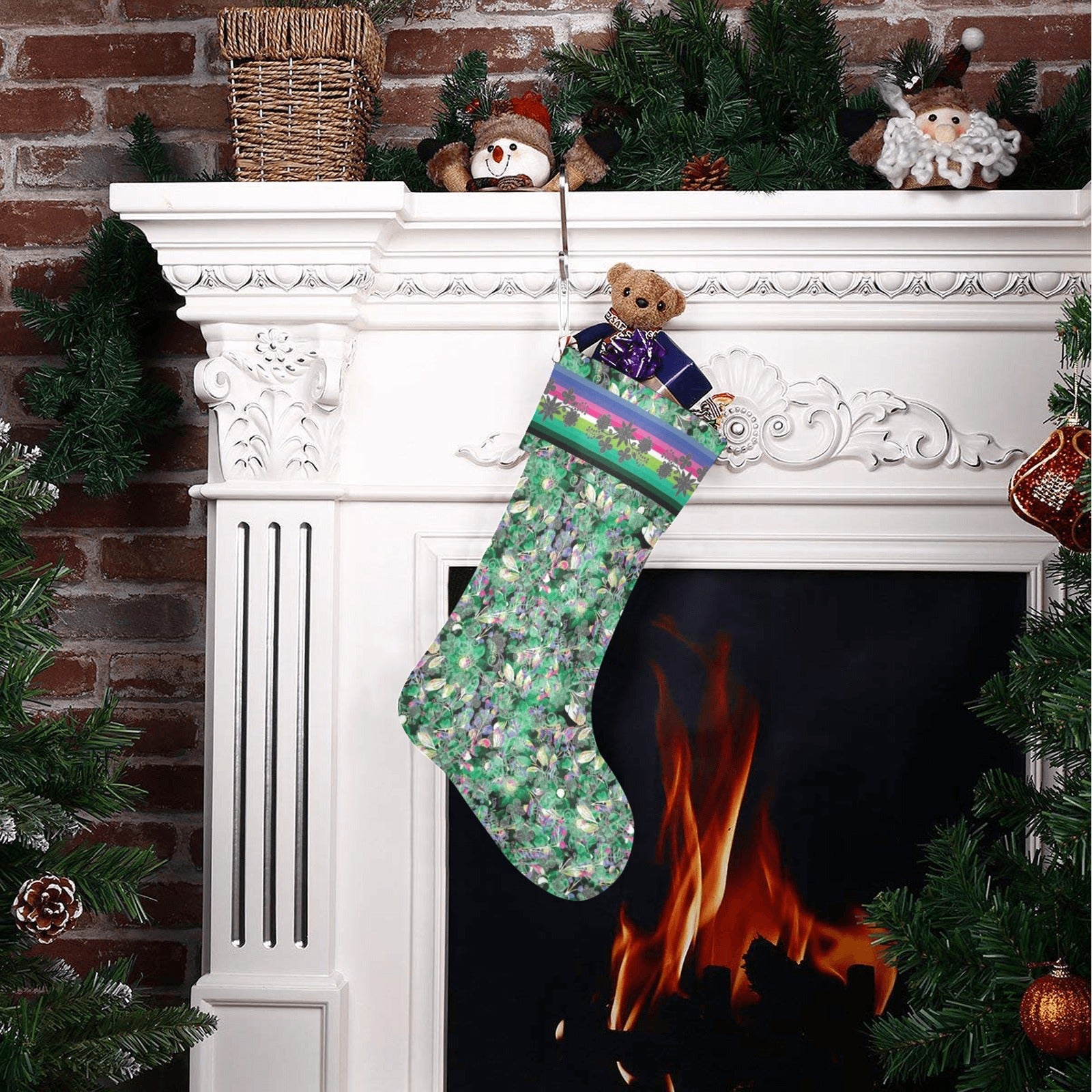 Culture in Nature Green Christmas Stocking