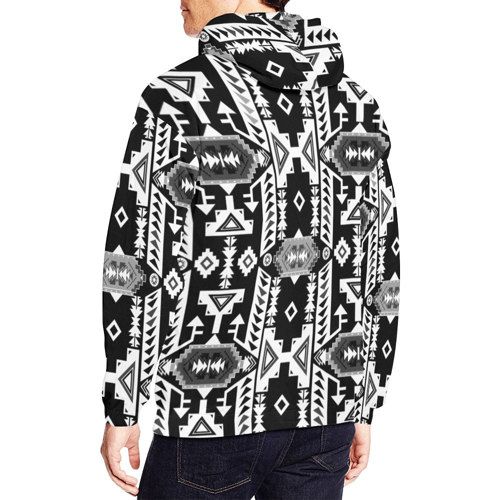 Chiefs Mountain Black and White Hoodie for Men (USA Size)