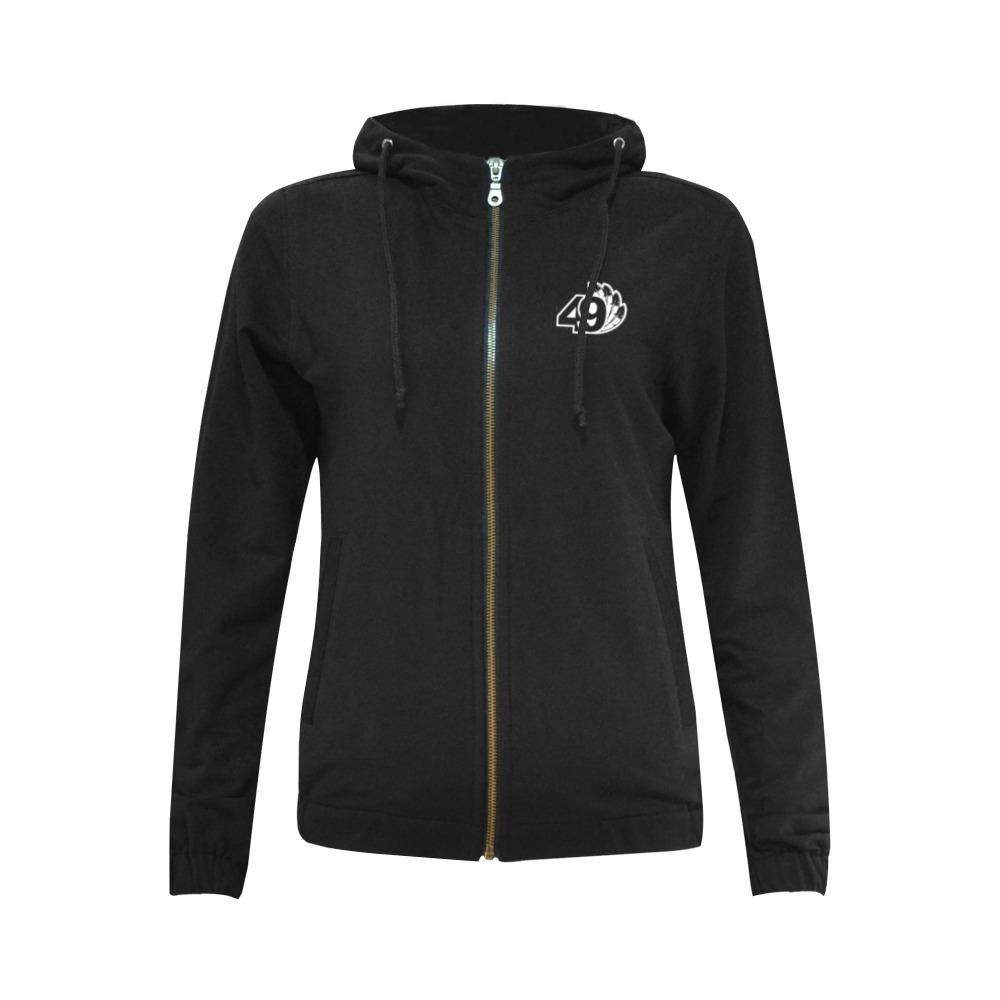 49 Dzine Logmark & Wordmark Dress Code All Over Print Full Zip Hoodie for Women (Model H14) All Over Print Full Zip Hoodie for Women (H14) e-joyer