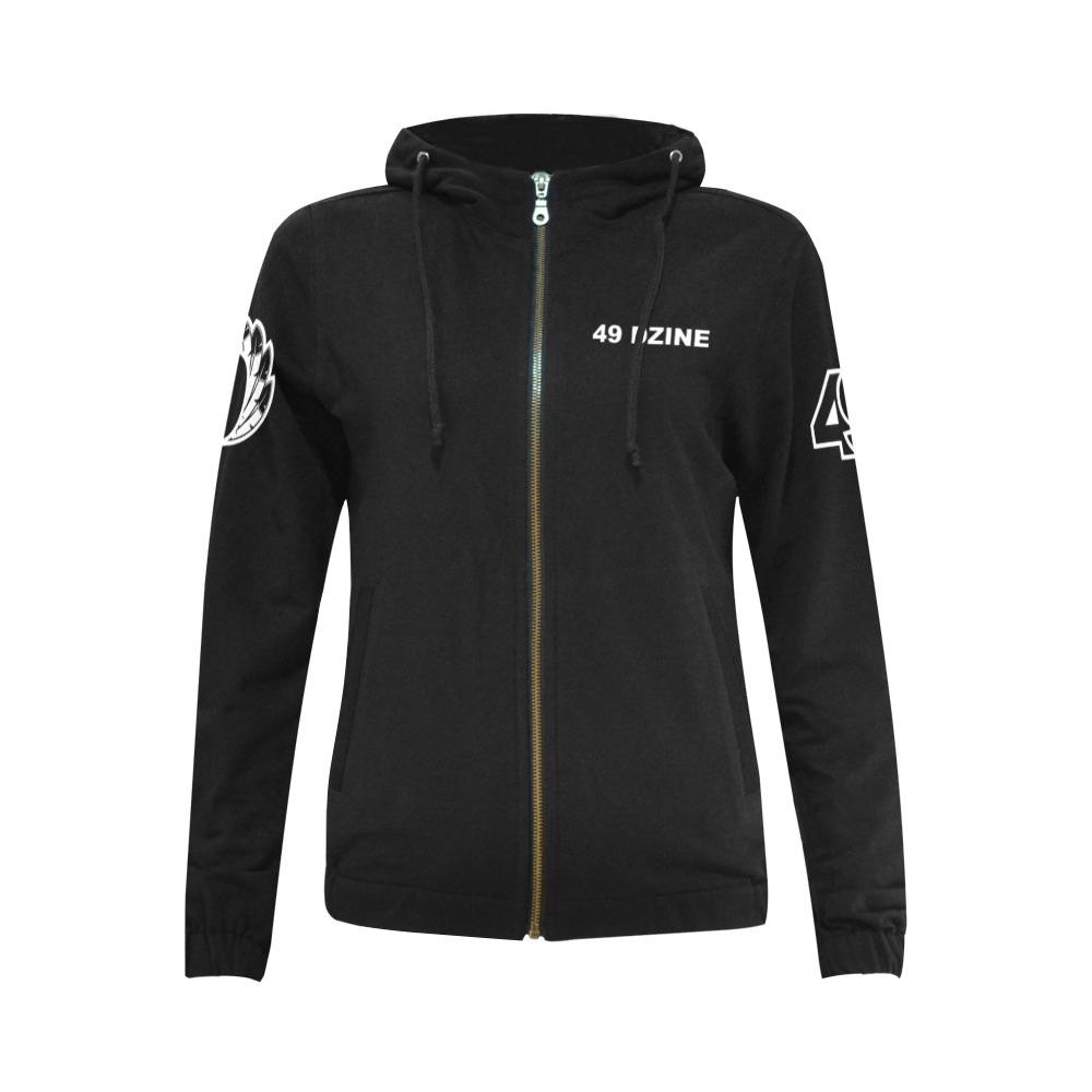 49 Dzine Logmark & Wordmark Dress Code All Over Print Full Zip Hoodie for Women (Model H14) All Over Print Full Zip Hoodie for Women (H14) e-joyer
