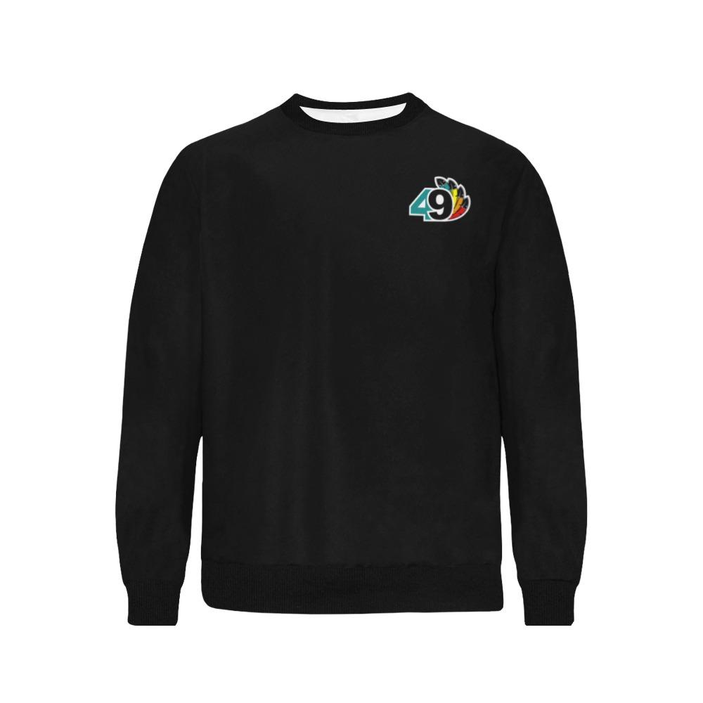 49 Dzine Logomark Dress Code Men's Rib Cuff Crew Neck Sweatshirt (Model H34) Rib Cuff Crew Neck Sweatshirt for Men (H34) e-joyer