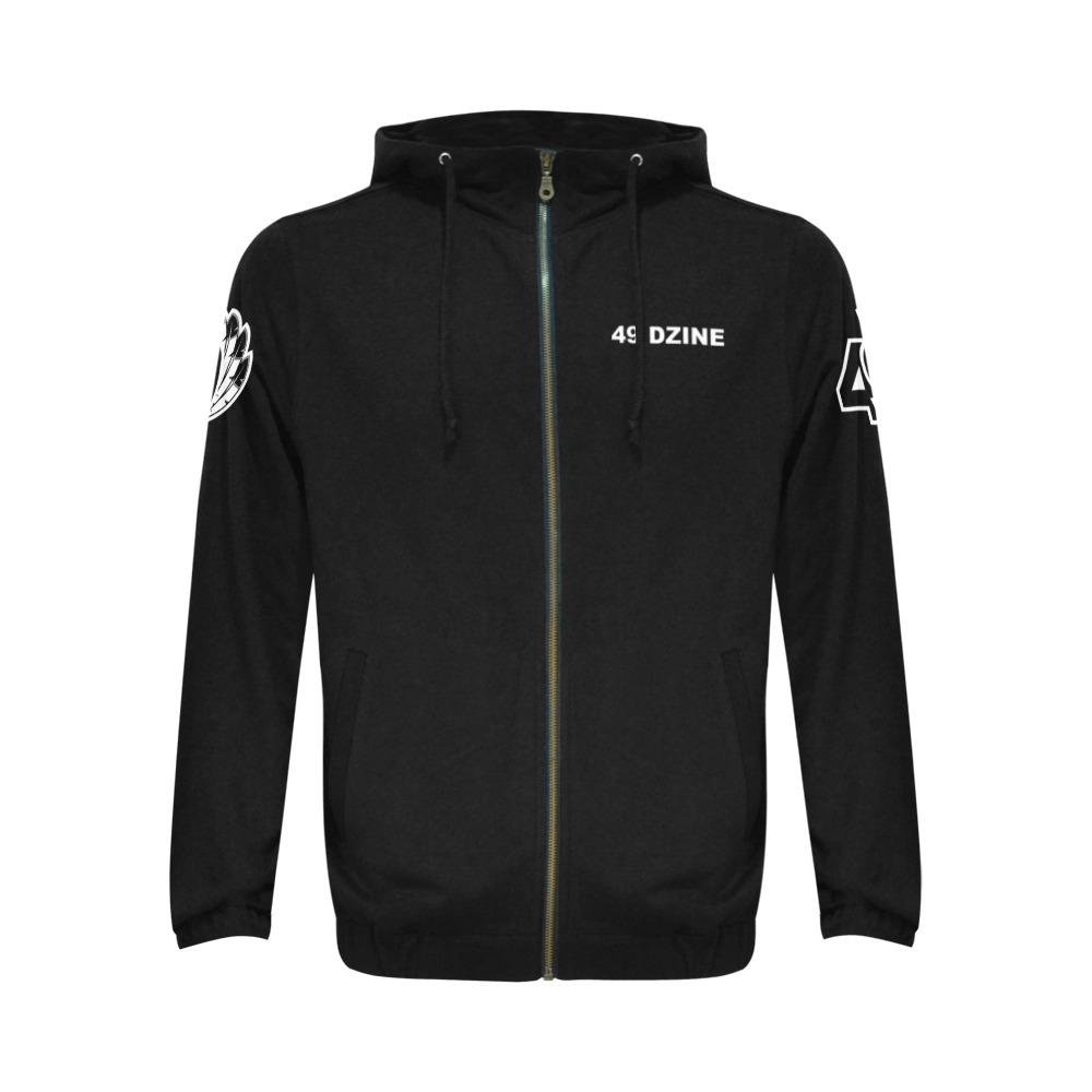 49 Dzine Logomark Wordmark Dress Code All Over Print Full Zip Hoodie for Men (Model H14) All Over Print Full Zip Hoodie for Men (H14) e-joyer