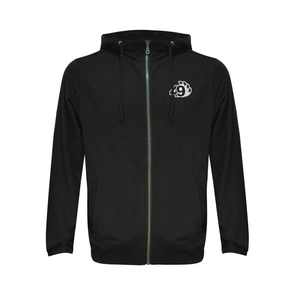 49 Dzine Logomark Wordmark Dress Code All Over Print Full Zip Hoodie for Men (Model H14) All Over Print Full Zip Hoodie for Men (H14) e-joyer