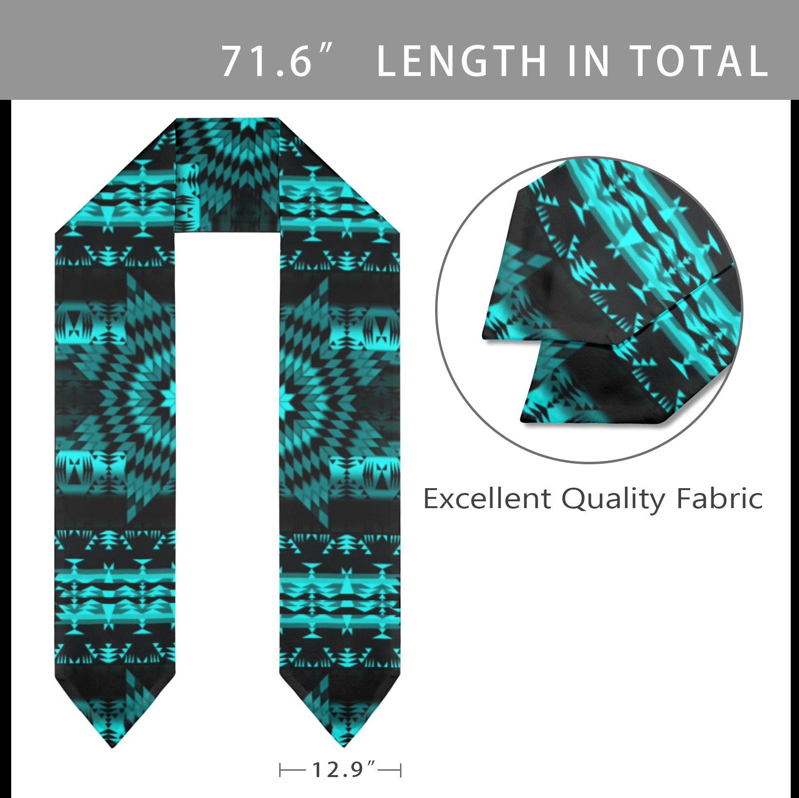 Black Sky Star Graduation Stole