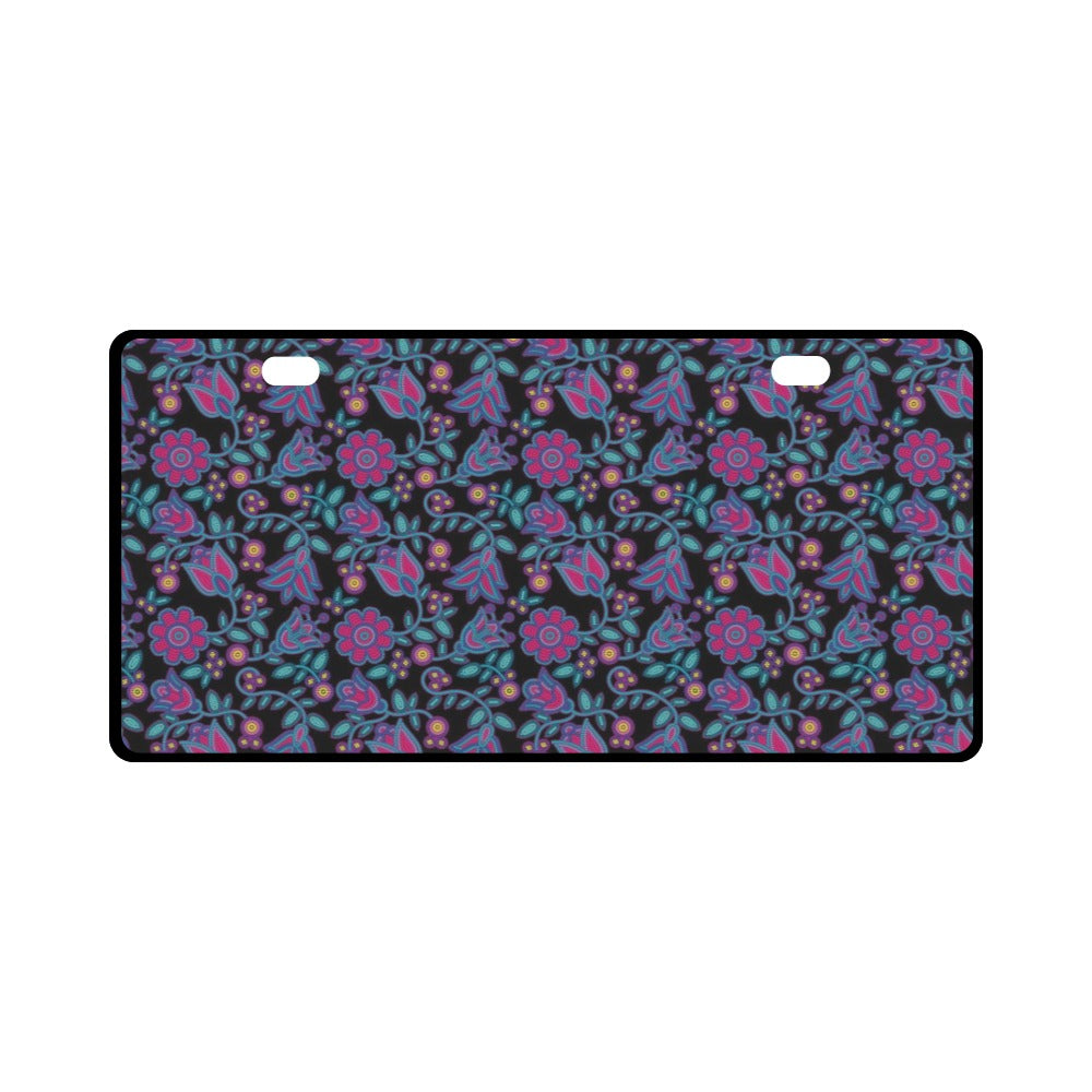 Beaded Nouveau Coal License Plate