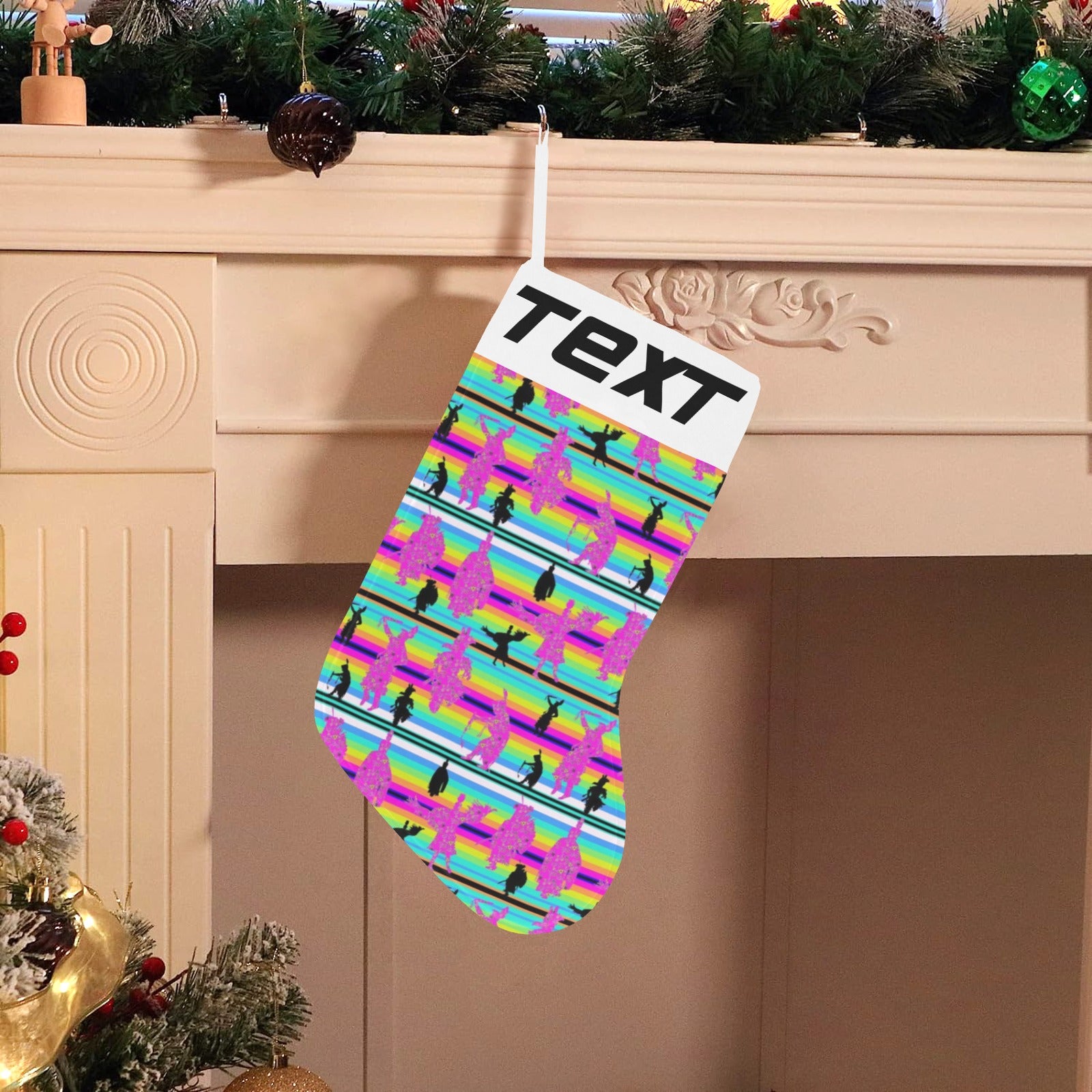 Dancers Sunset Contest Christmas Stocking (Custom Text on The Top)