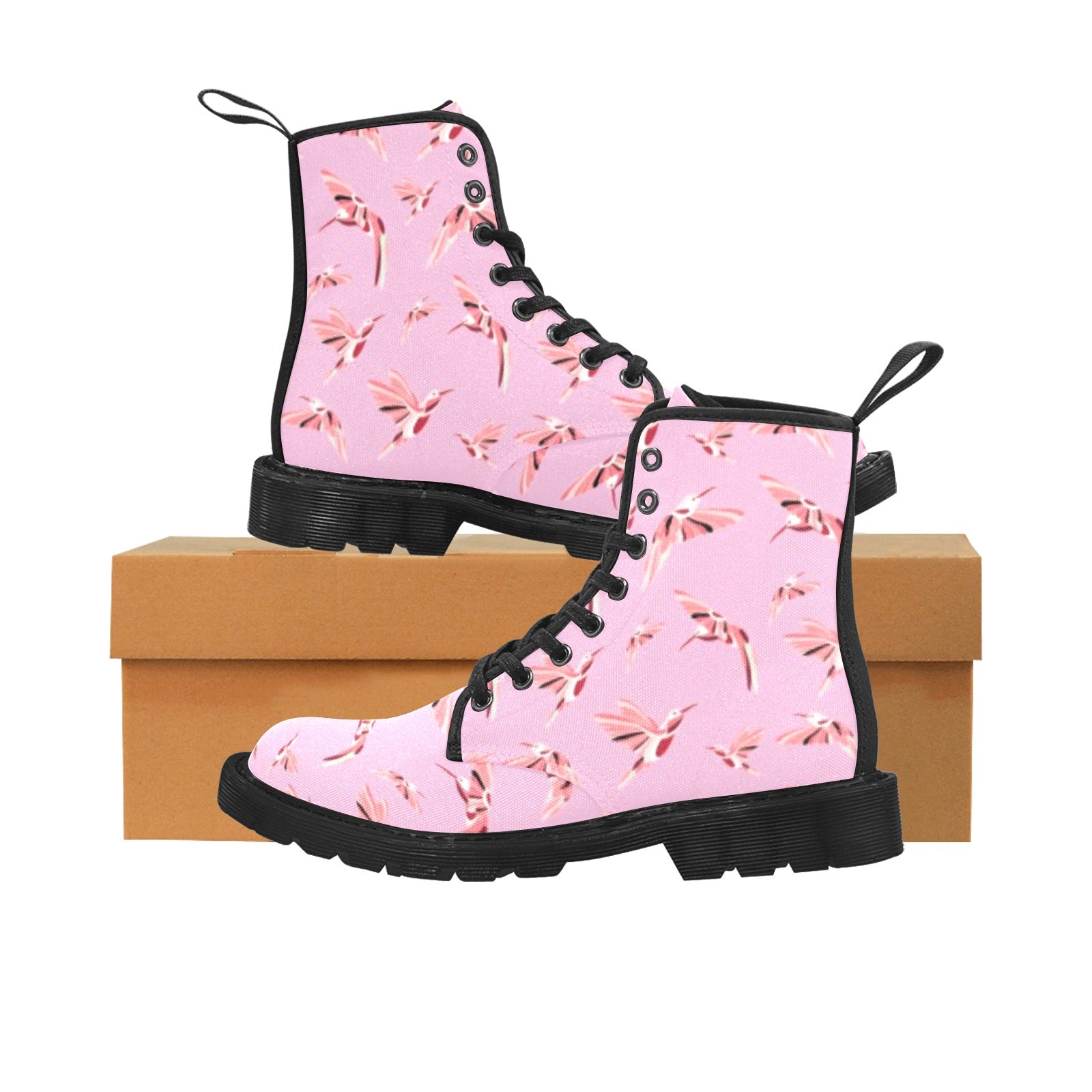 Strawberry Pink Boots for Men (Black)