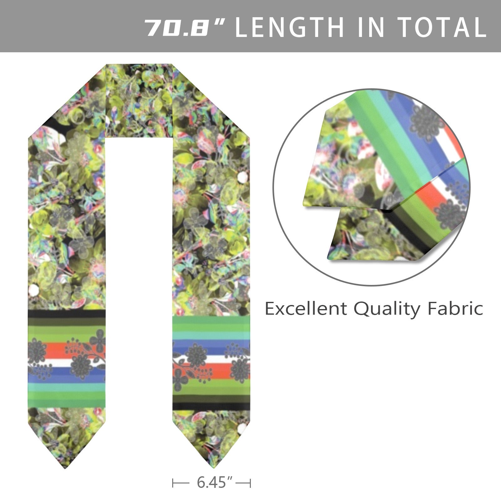 Culture in Nature Green Leaf Graduation Stole