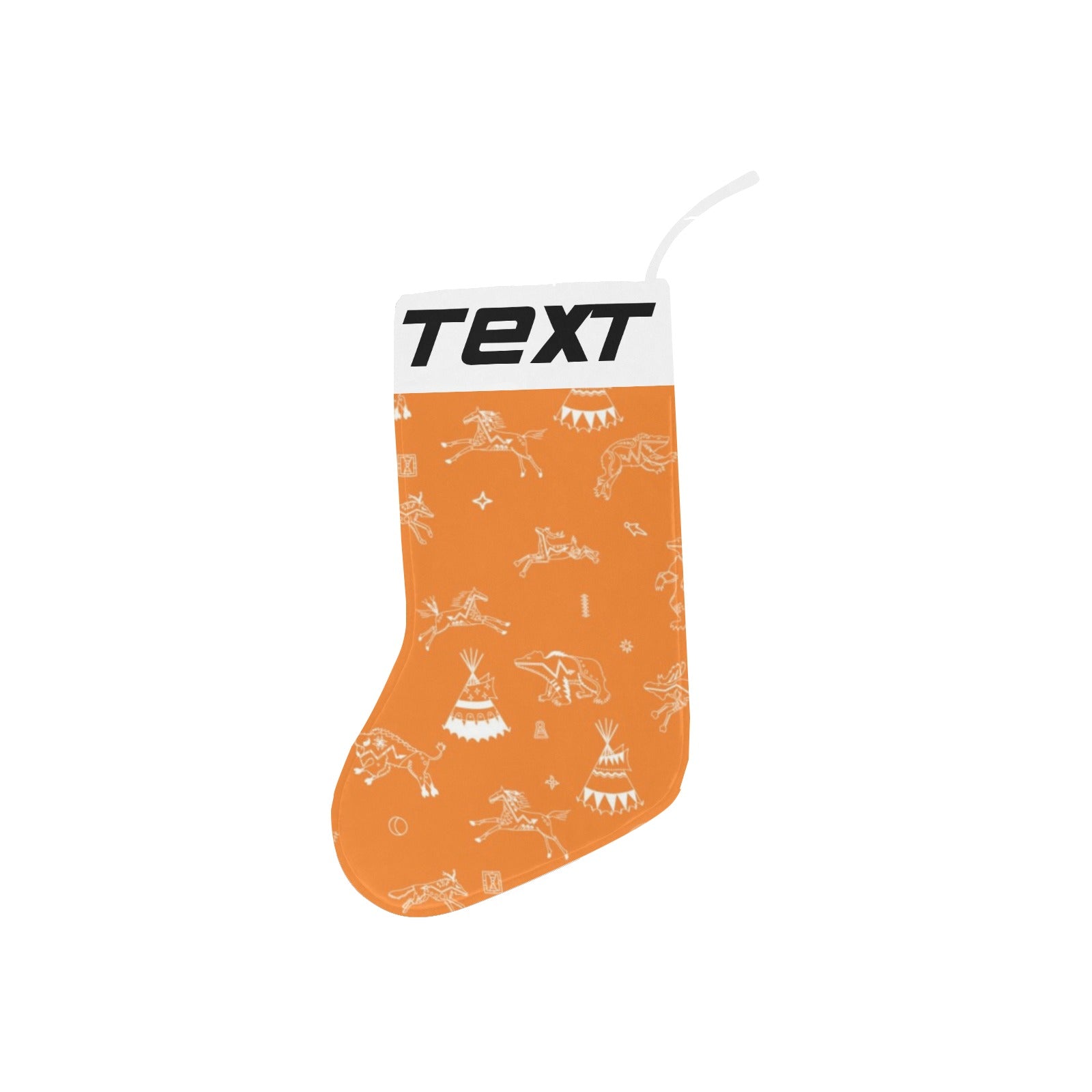 Ledger Dabbles Orange Christmas Stocking (Custom Text on The Top)