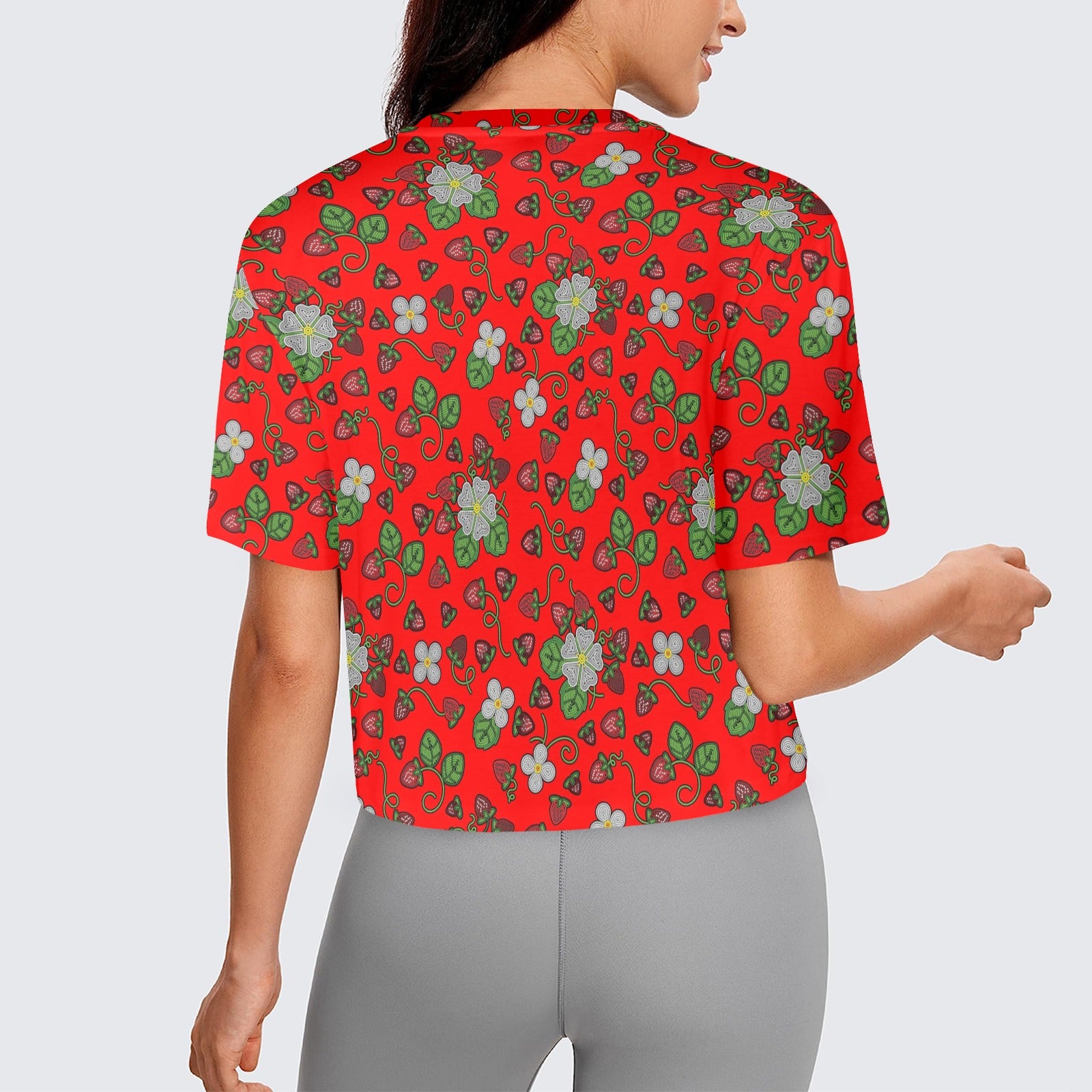 Strawberry Dreams Fire Women's Cropped T-shirt