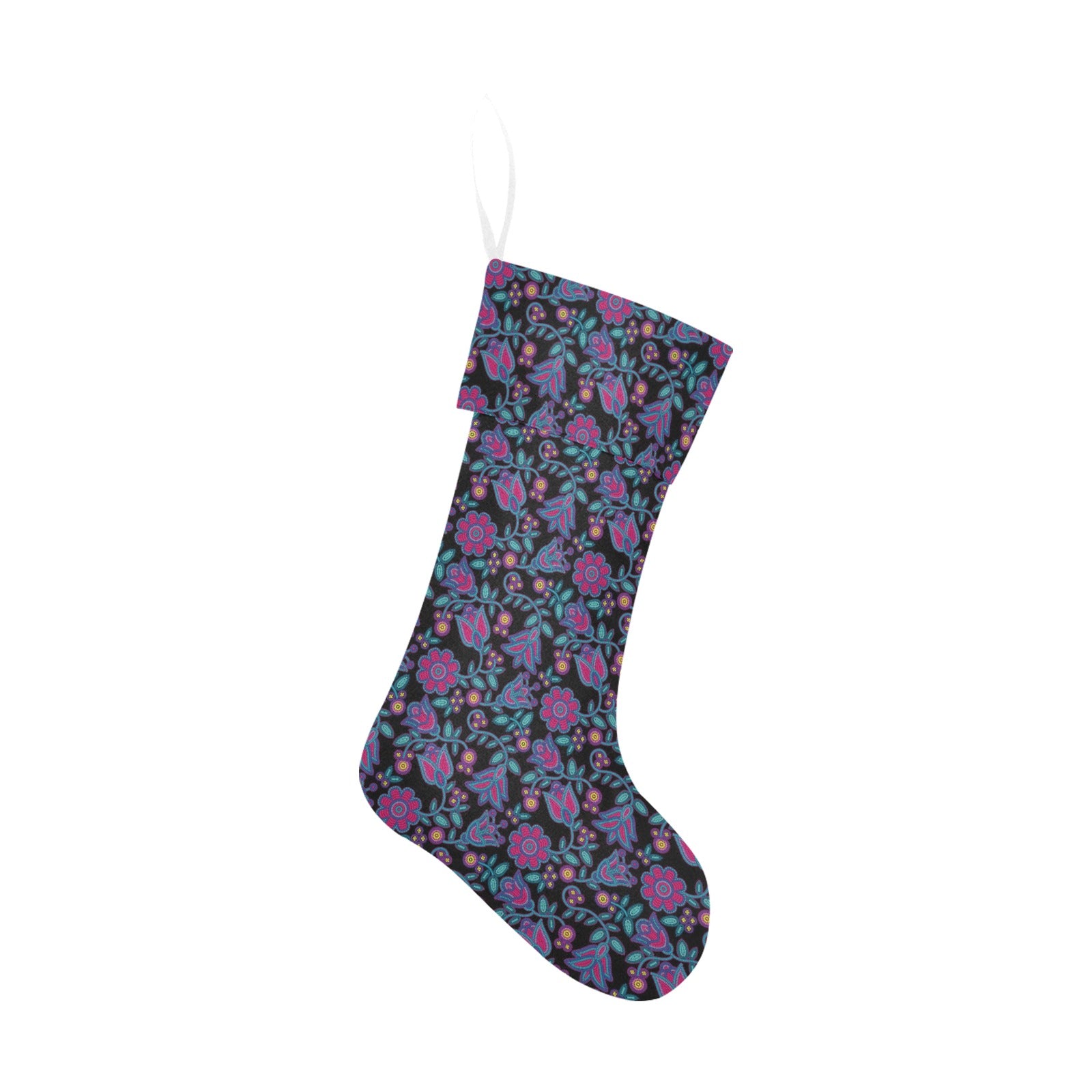 Beaded Nouveau Coal Christmas Stocking