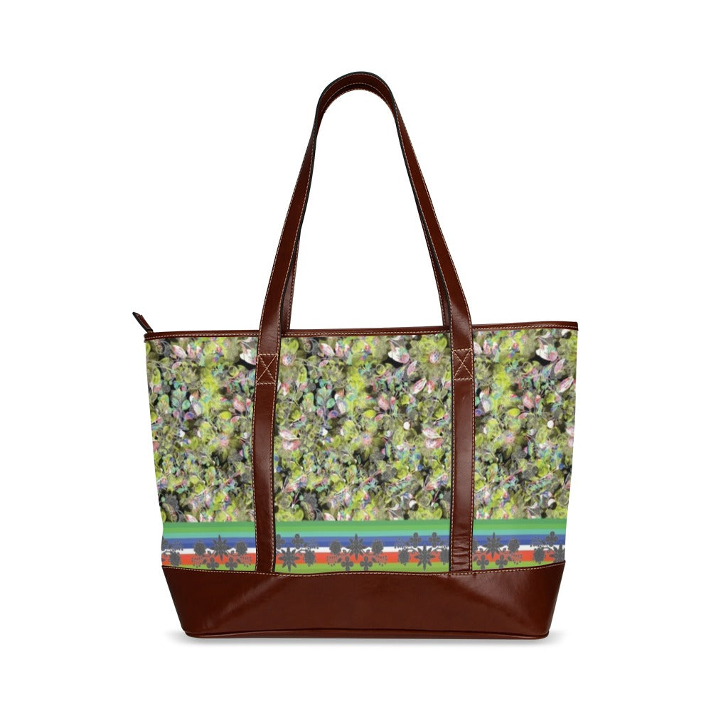 Culture in Nature Green Leaf Tote Handbag