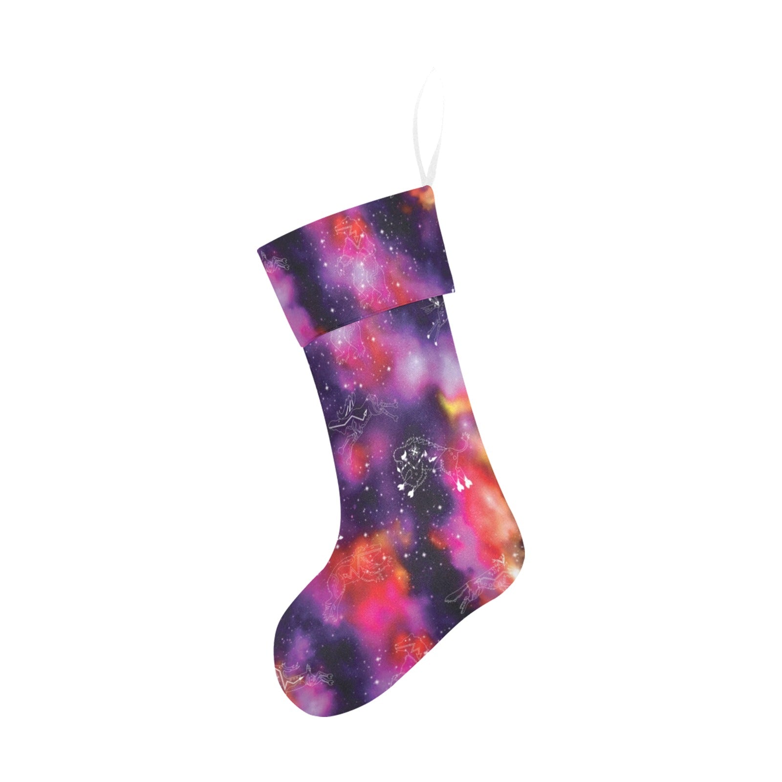 Animal Ancestors 9 Cosmic Swirl Purple and Red Christmas Stocking