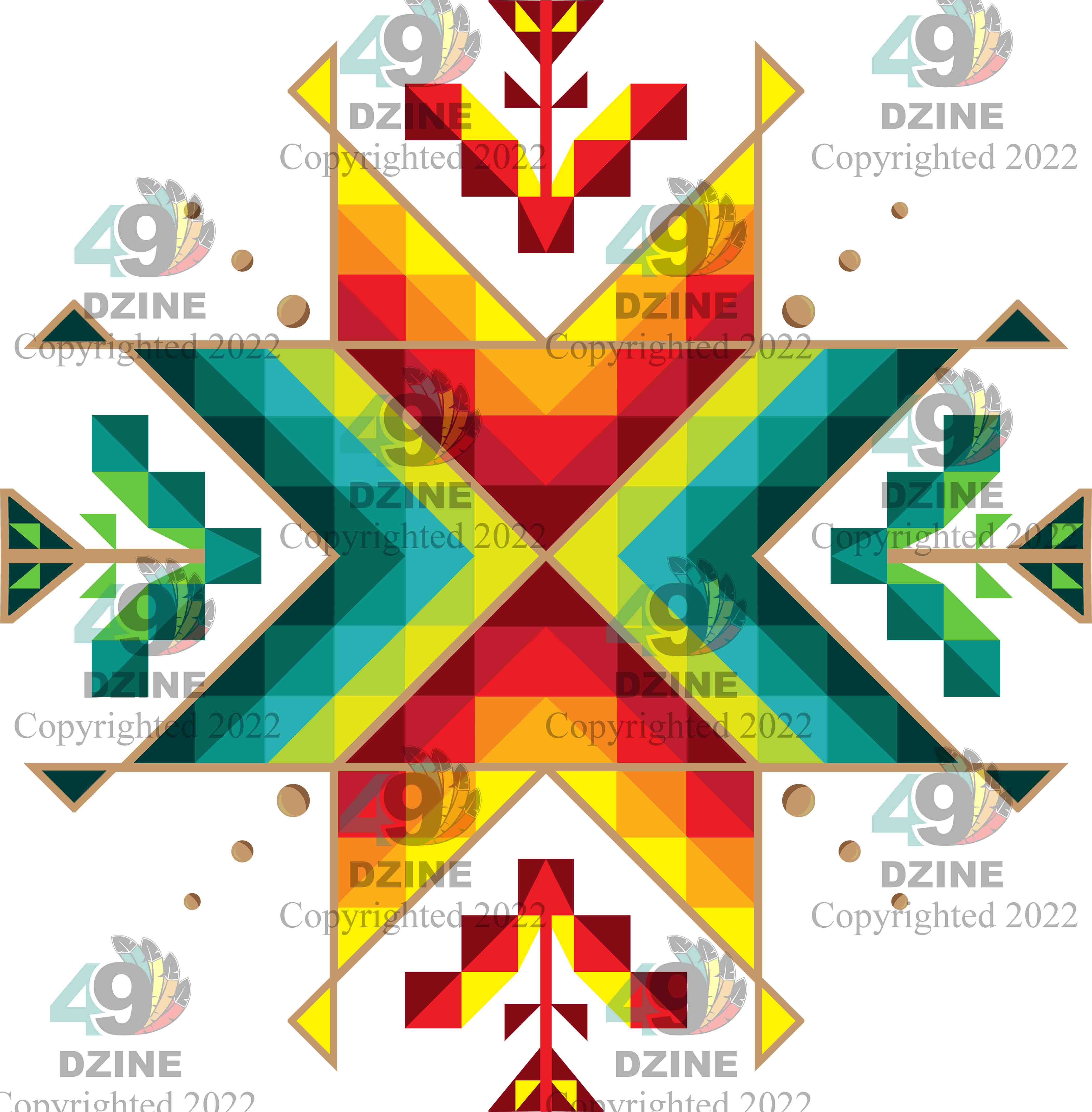 6-inch Geometric Transfer Dream of the Ancestors Transfers 49 Dzine Dream of the Ancestors