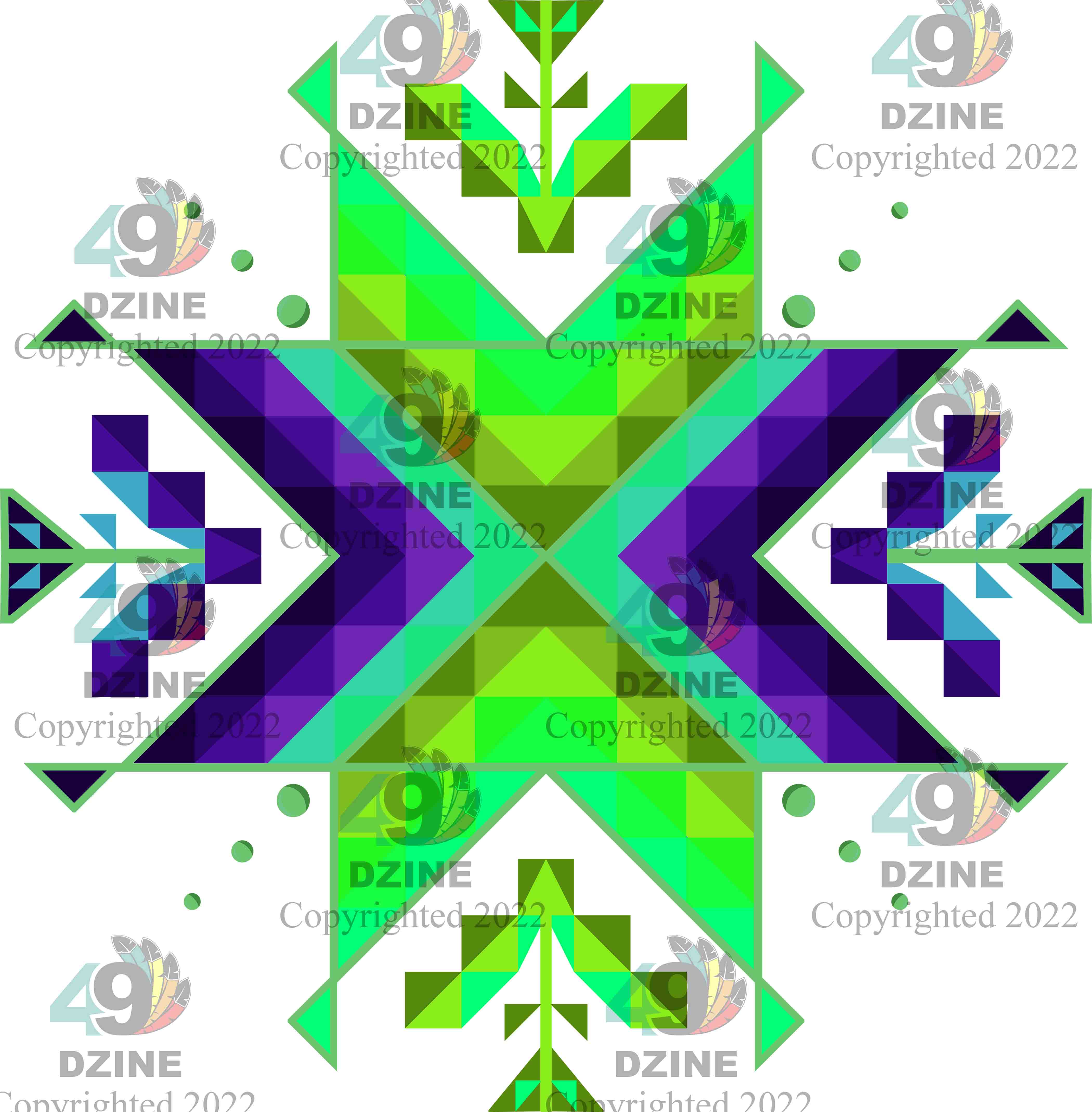 6-inch Geometric Transfer Dream of the Ancestors Transfers 49 Dzine Dream of the Ancestors Spring Green