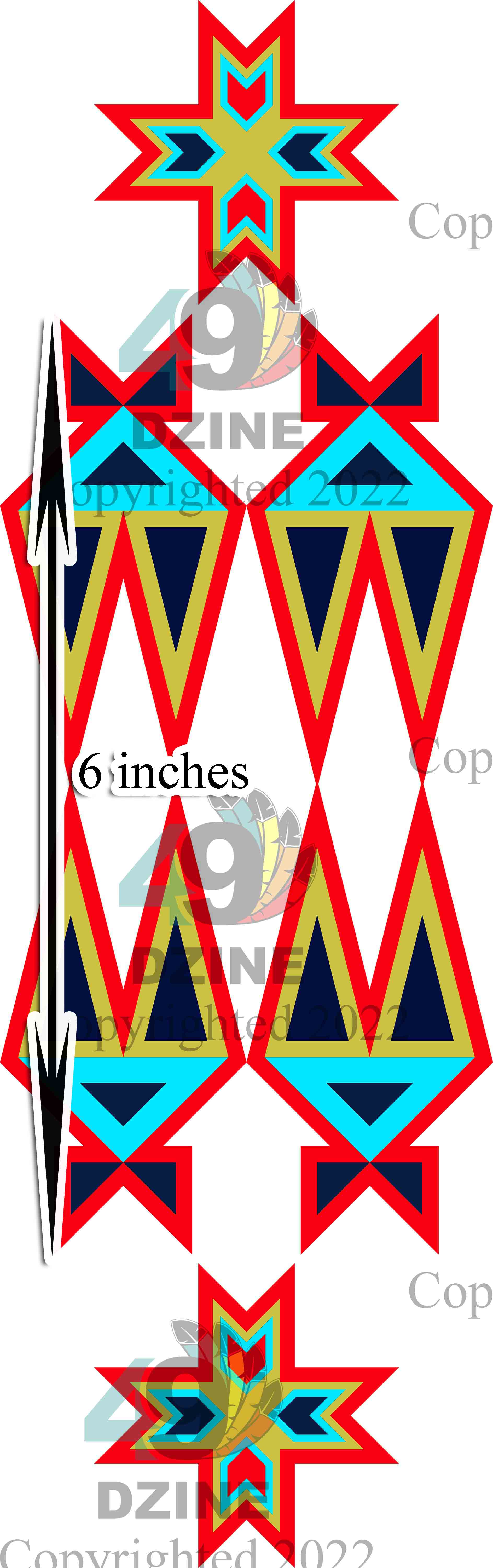 6-inch Geometric Transfer Four Directions Lodges Transfers 49 Dzine