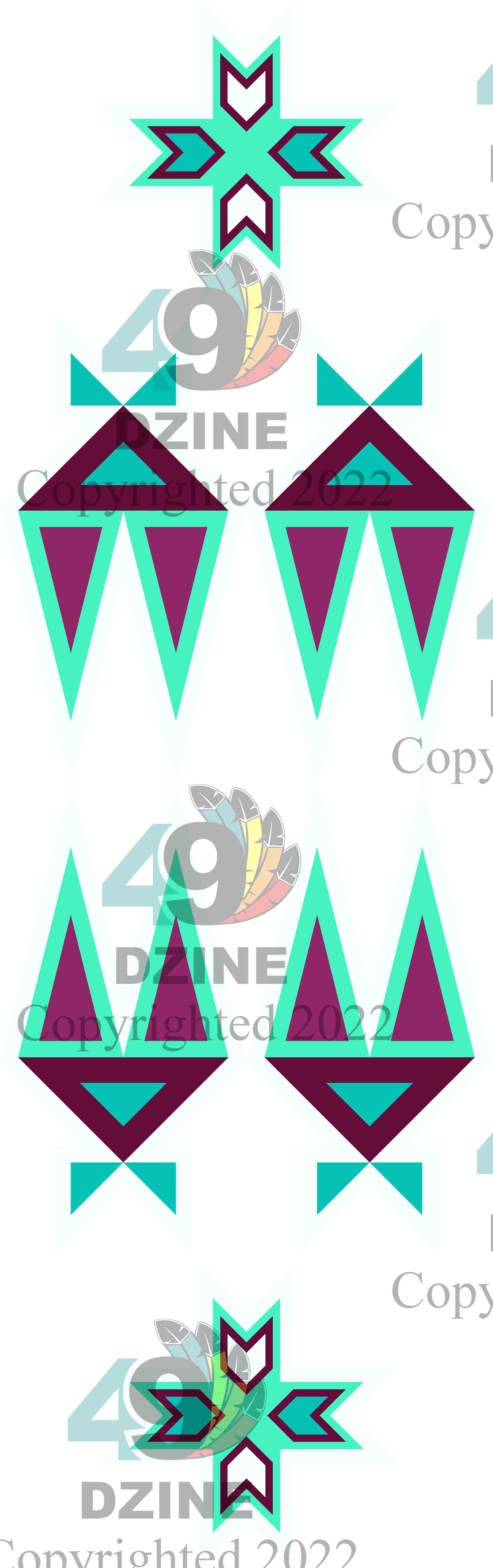 6-inch Geometric Transfer Four Directions Lodges Transfers 49 Dzine Four Directions Lodges Berry