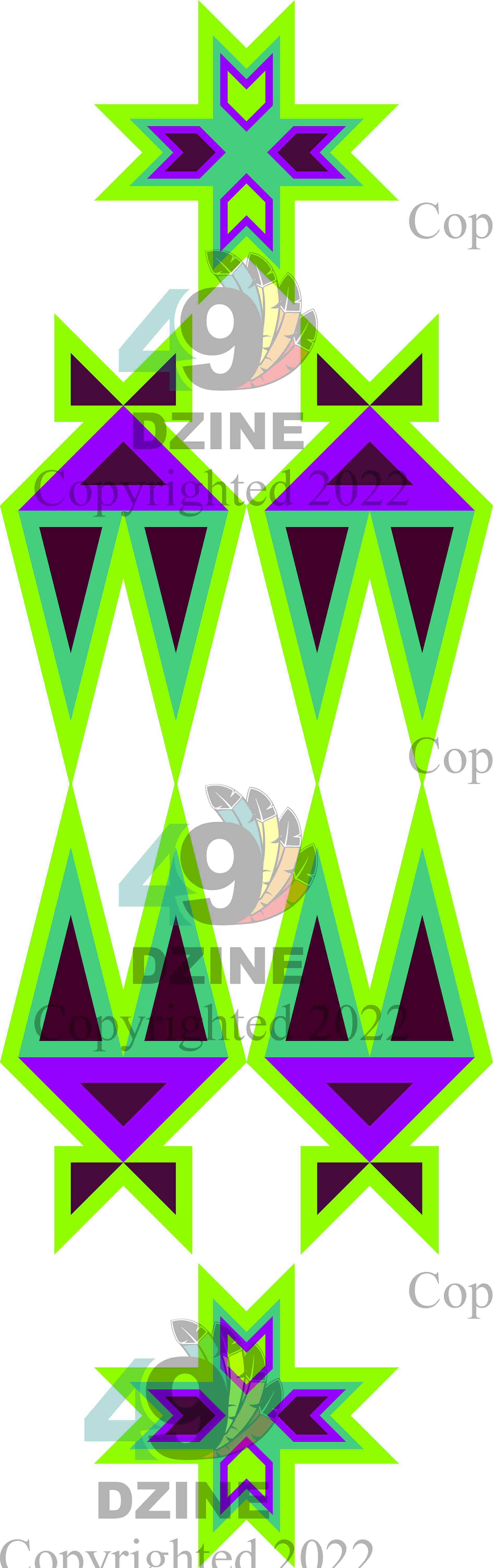 6-inch Geometric Transfer Four Directions Lodges Transfers 49 Dzine Four Directions Lodges Lime Green