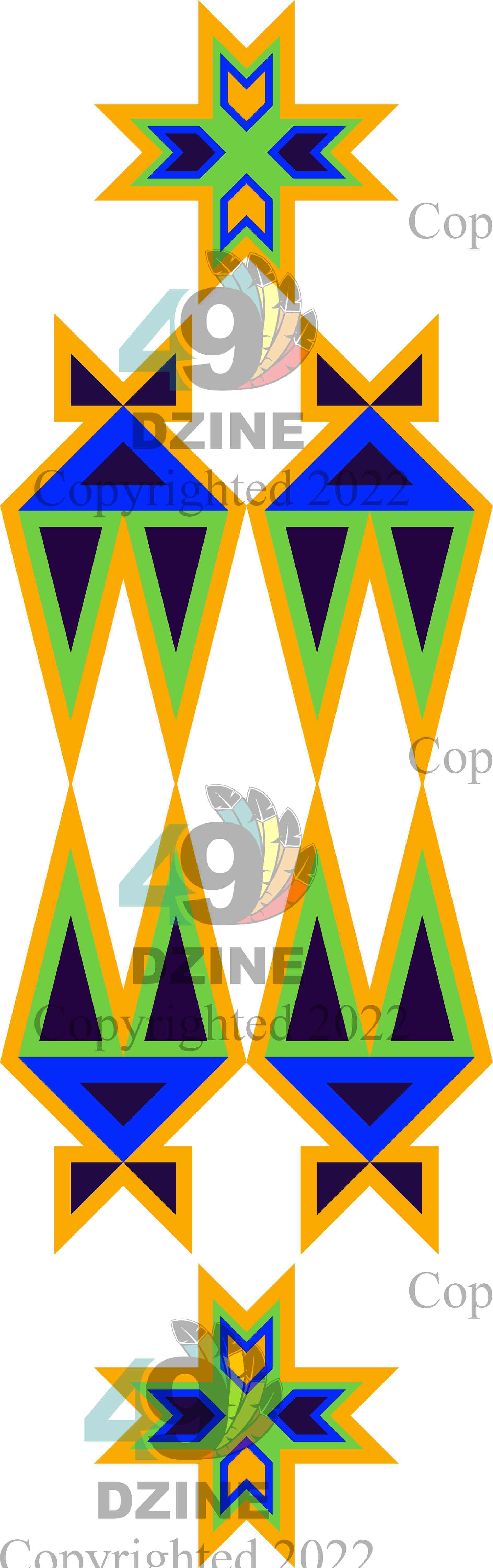 6-inch Geometric Transfer Four Directions Lodges Transfers 49 Dzine Four Directions Lodges Orange