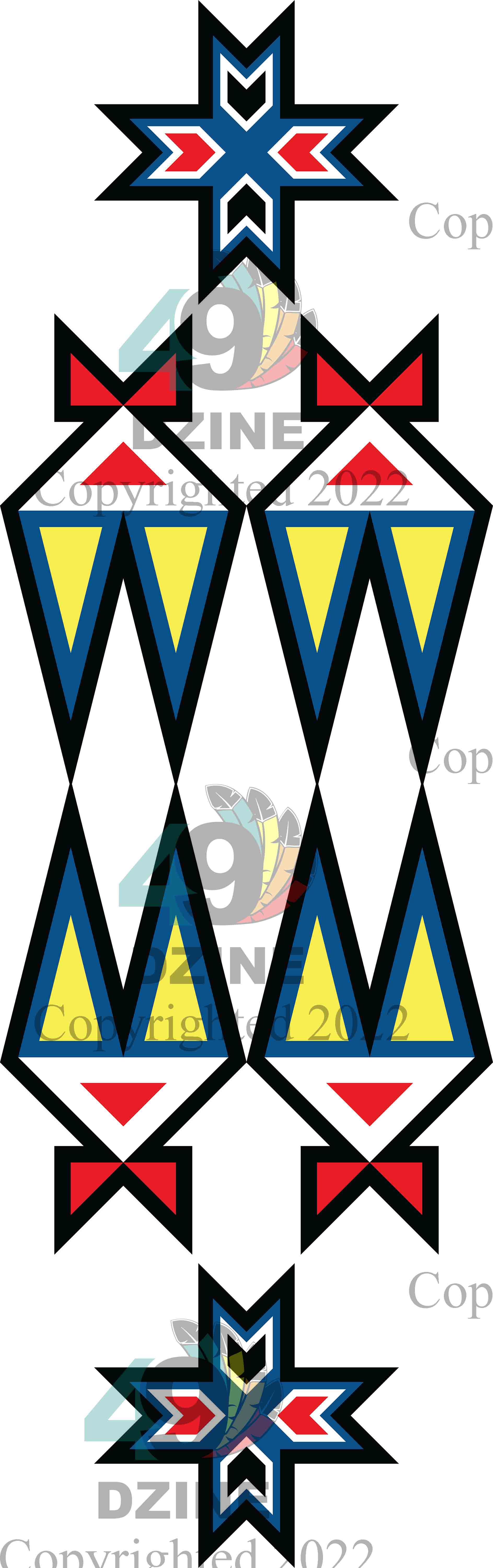 6-inch Geometric Transfer Four Directions Lodges Transfers 49 Dzine Four Directions Lodges White
