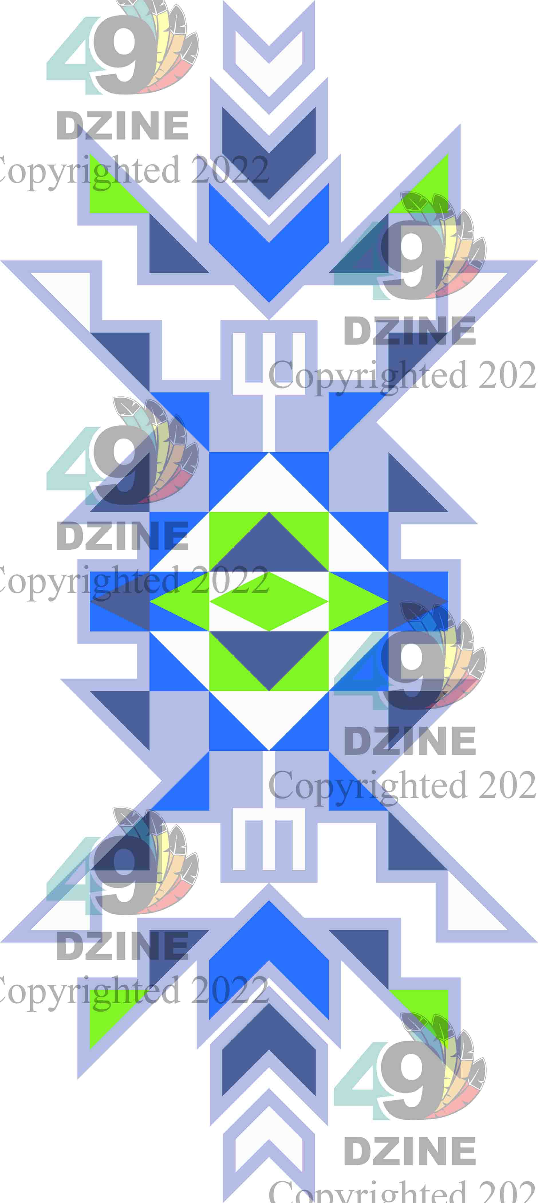 6-inch Geometric Transfer Geo Sunset Transfers 49 Dzine Sunset Geo Cornflower