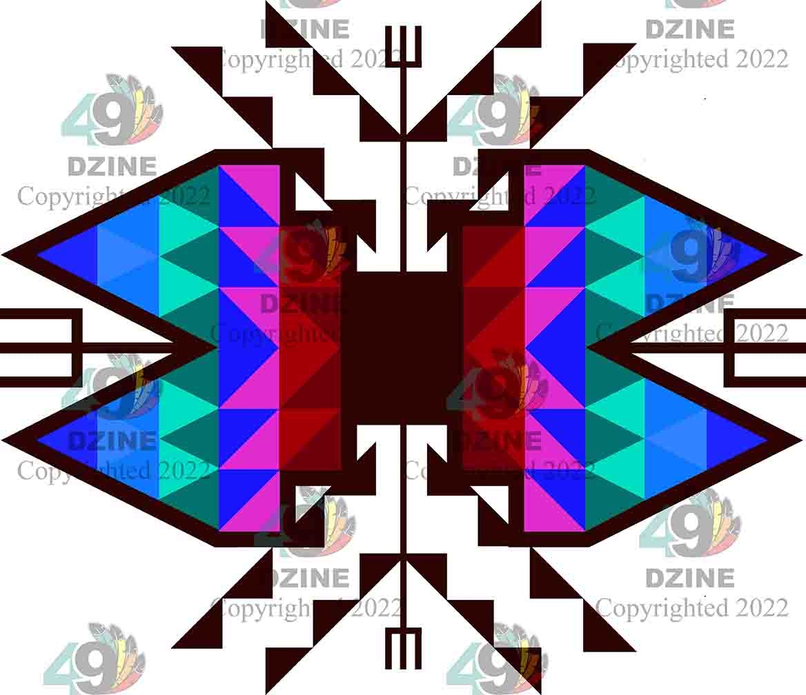 6-inch Geometric Transfer Sacred Trust Transfers 49 Dzine Sacred Trust Maroon