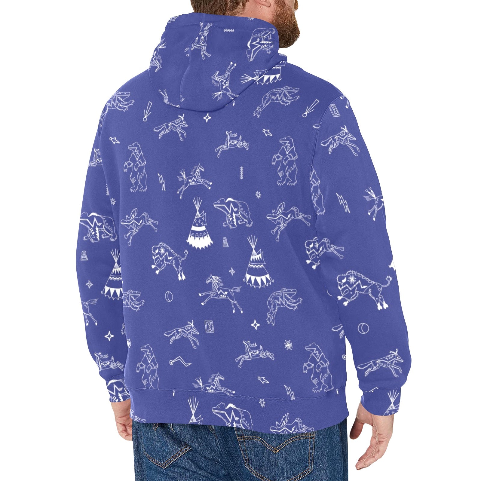 Ledger Dables Blue Men's Long Sleeve Fleece Hoodie