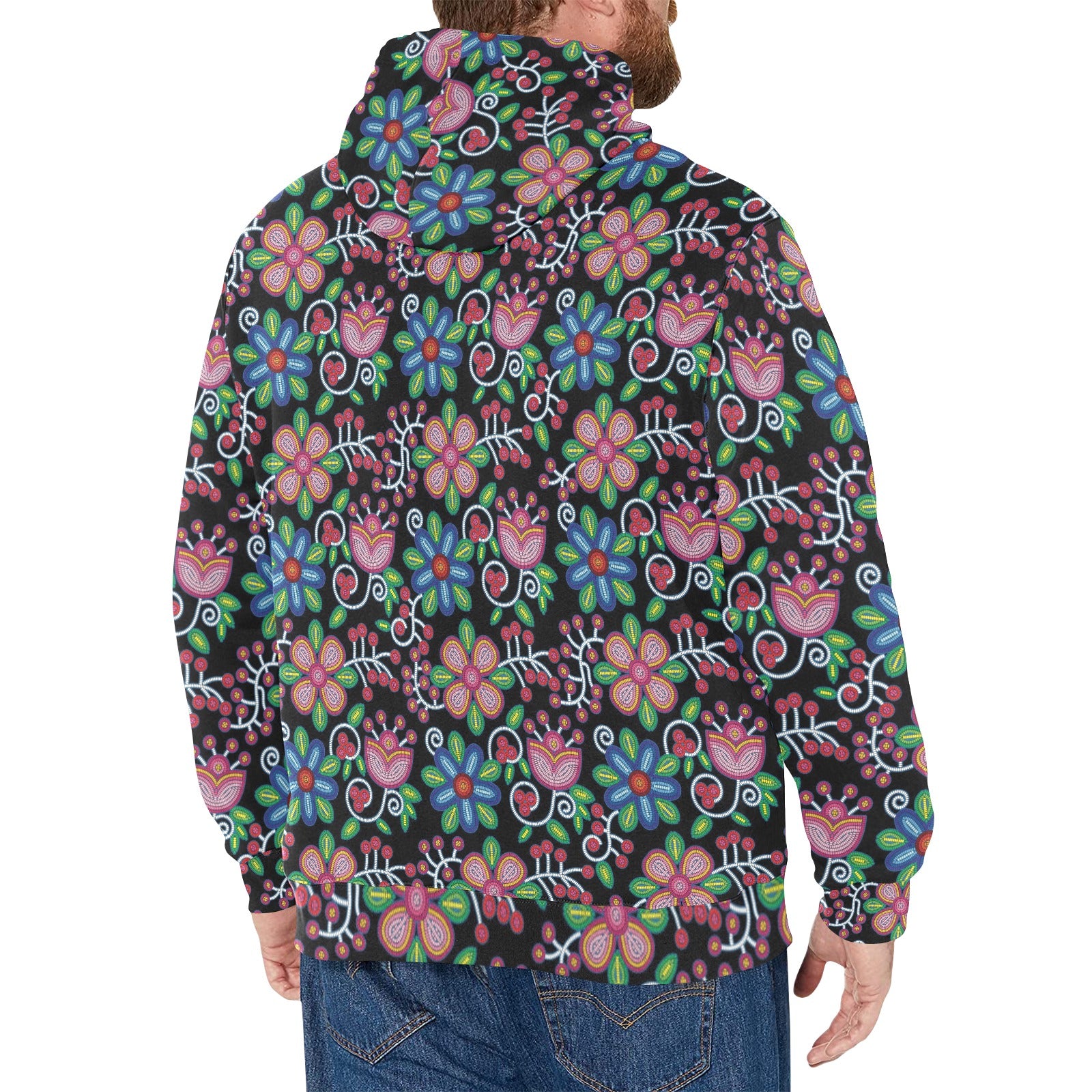 Midnight Garden Men's Long Sleeve Fleece Hoodie