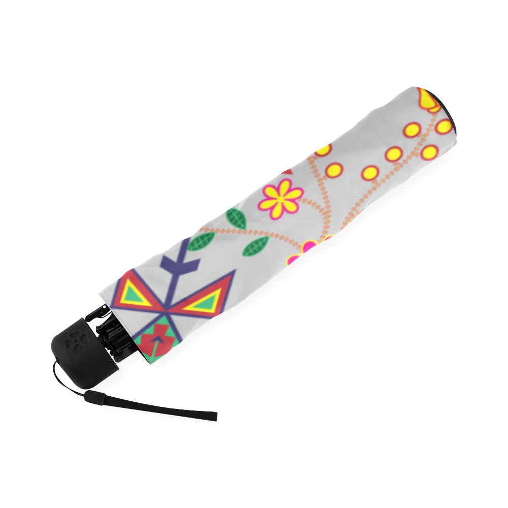 Geometric Floral Spring-Gray Foldable Umbrella