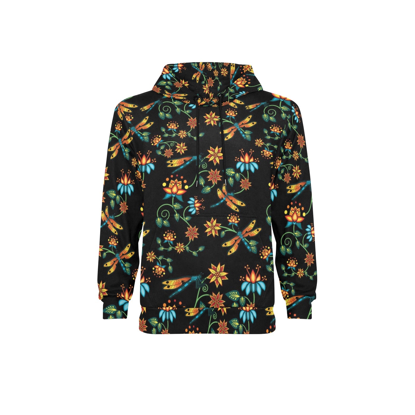 Dragon Lily Noir Men's Long Sleeve Fleece Hoodie