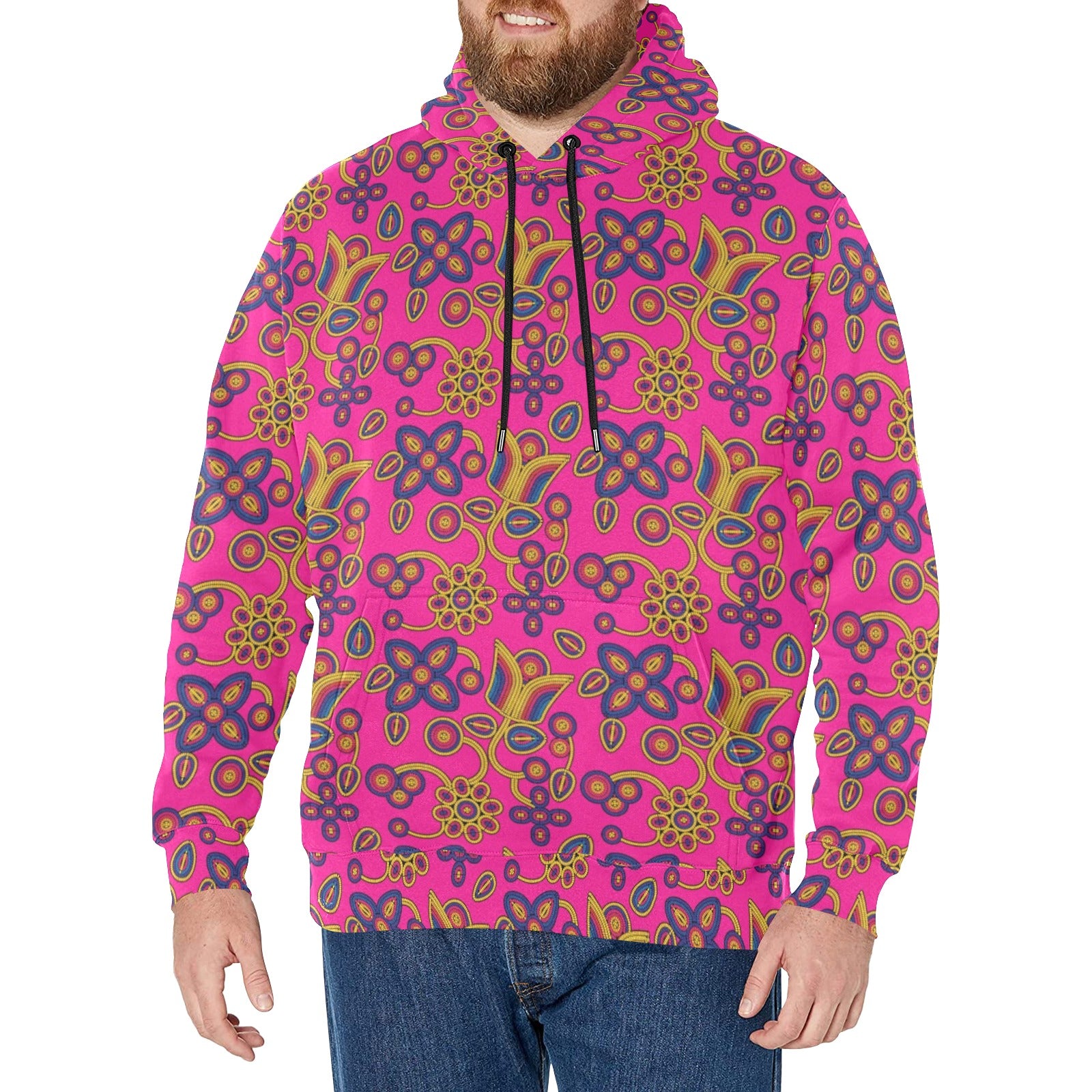 Rainbow Tomorrow Tulip Men's Long Sleeve Fleece Hoodie