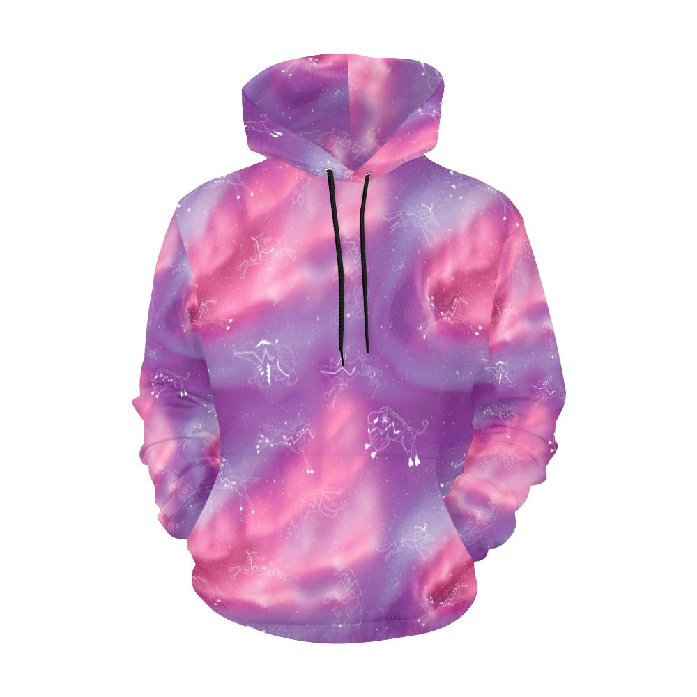 Animal Ancestors 7 Aurora Gases Pink and Purple Hoodie for Women (USA Size)
