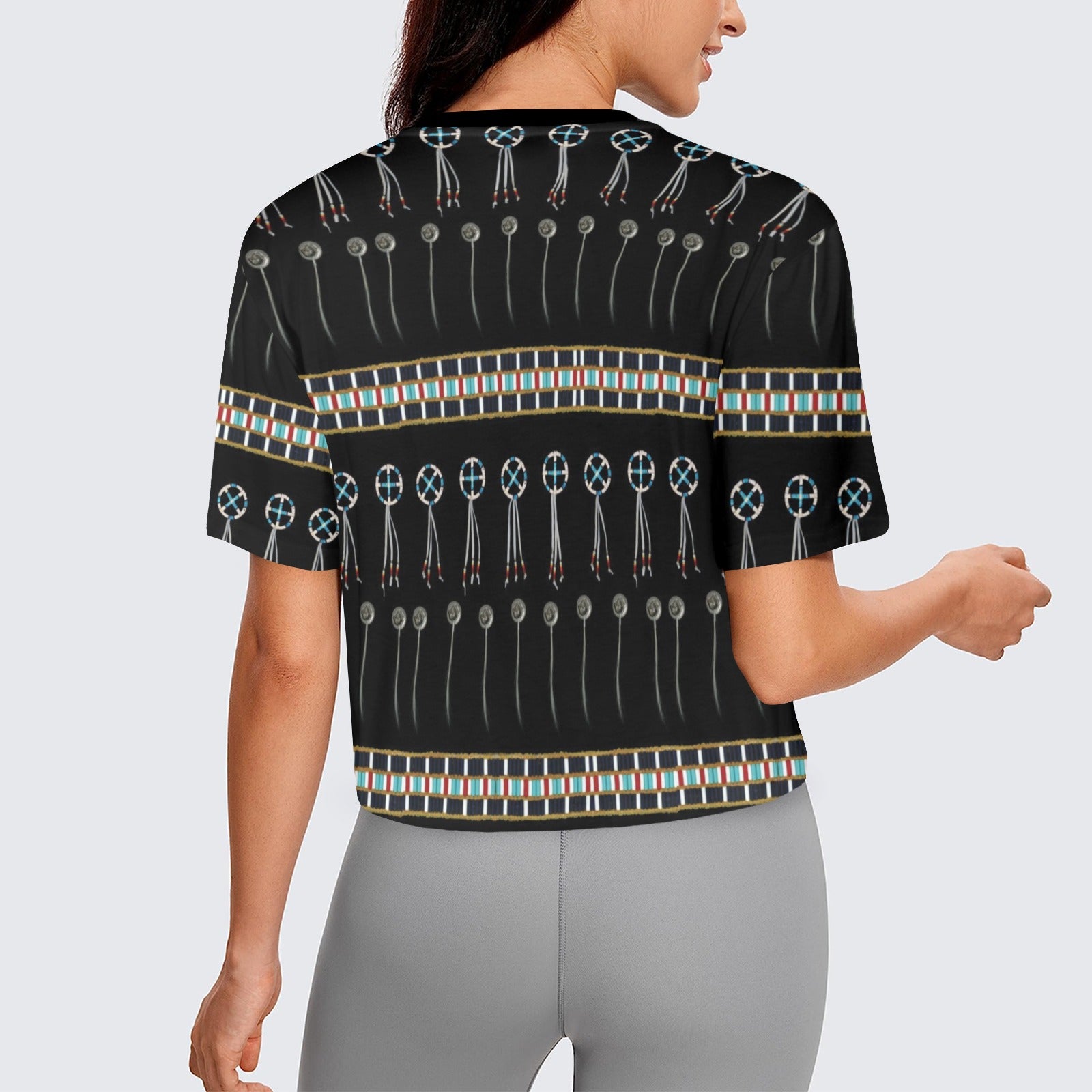Beaded Bracelet Women's Cropped T-shirt
