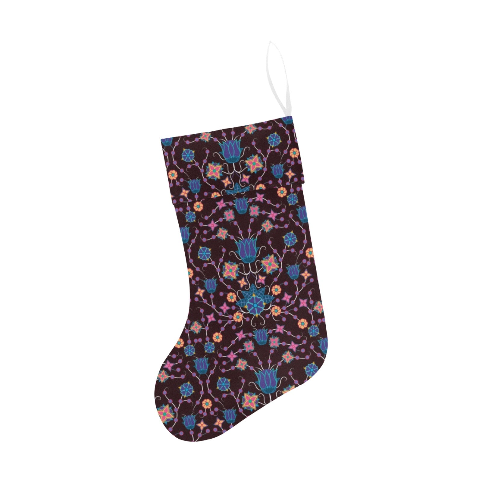 Floral Damask Purple Christmas Stocking