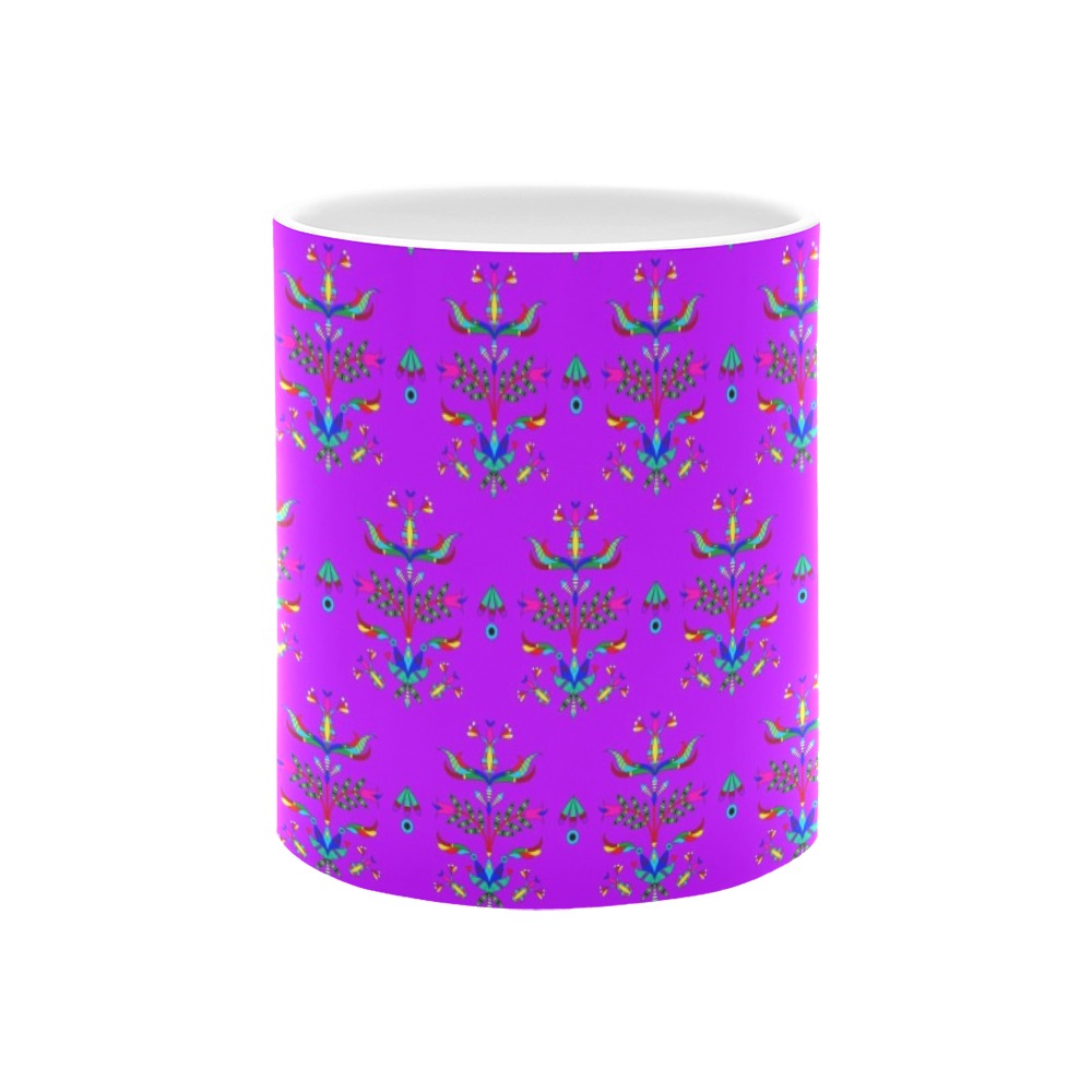 Dakota Damask Purple White Mug(11OZ)