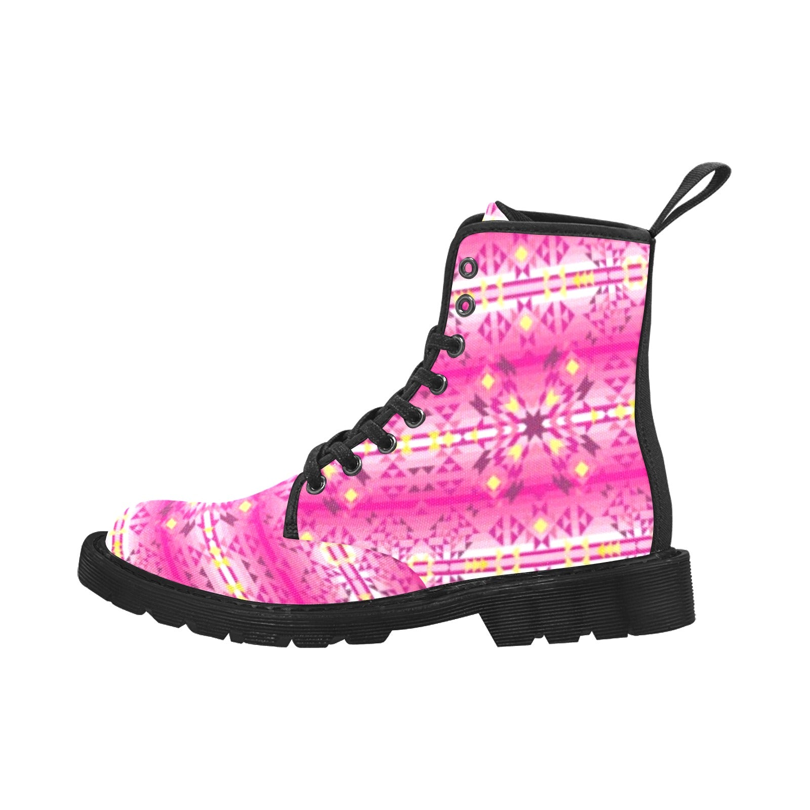 Pink Star Boots for Men (Black)