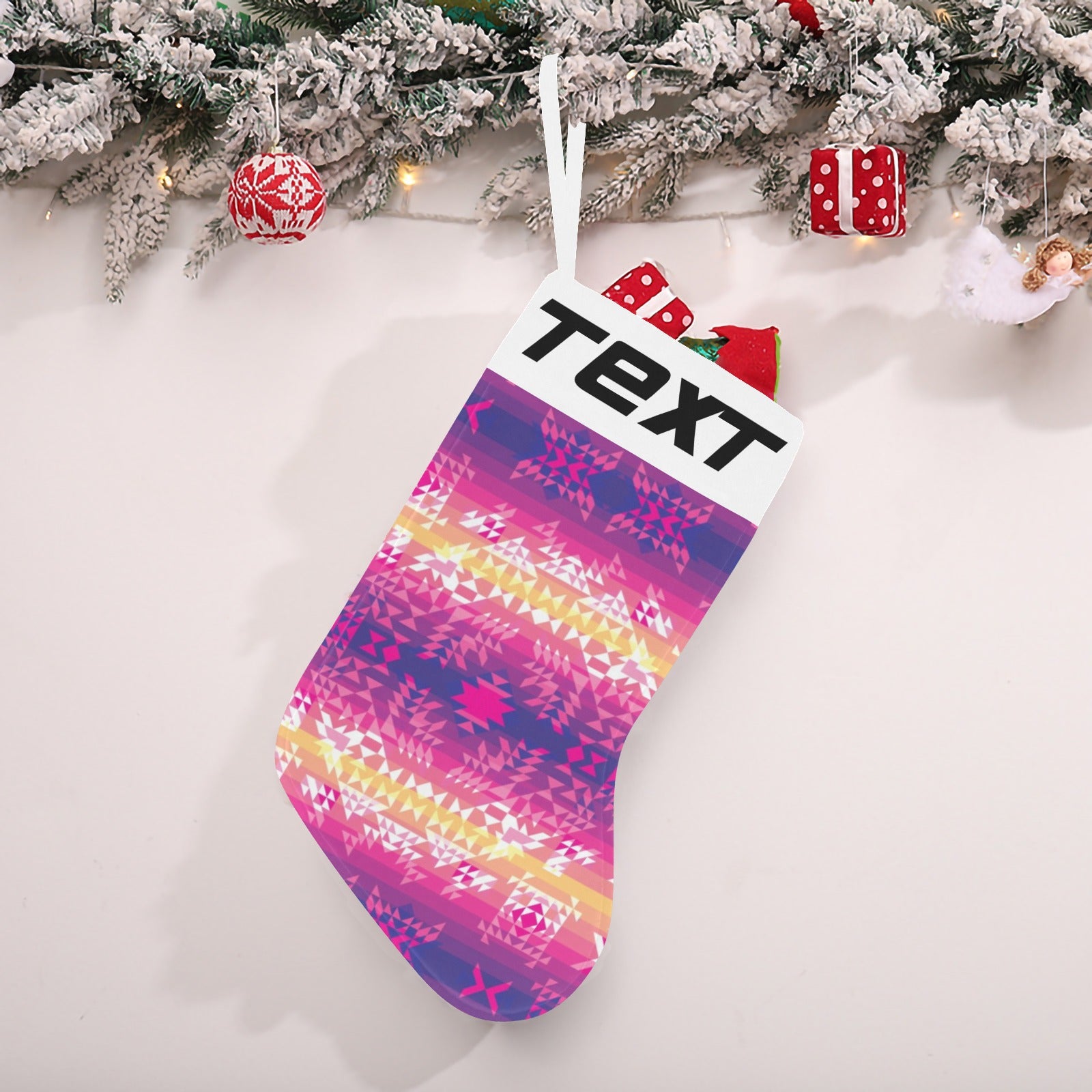 Soleil Overlay Christmas Stocking (Custom Text on The Top)
