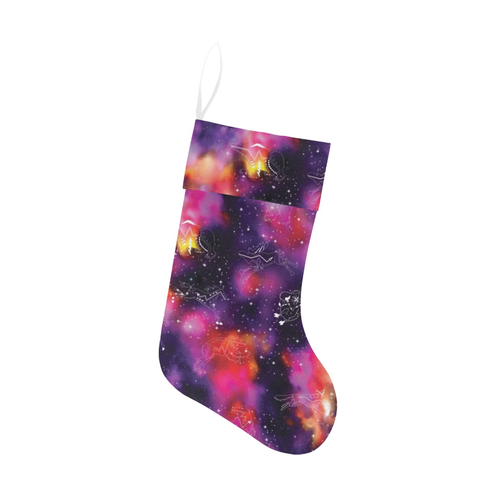 Animal Ancestors 9 Cosmic Swirl Purple and Red Christmas Stocking