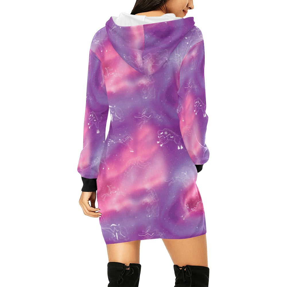Animal Ancestors 7 Aurora Gases Pink and Purple Hoodie Dress