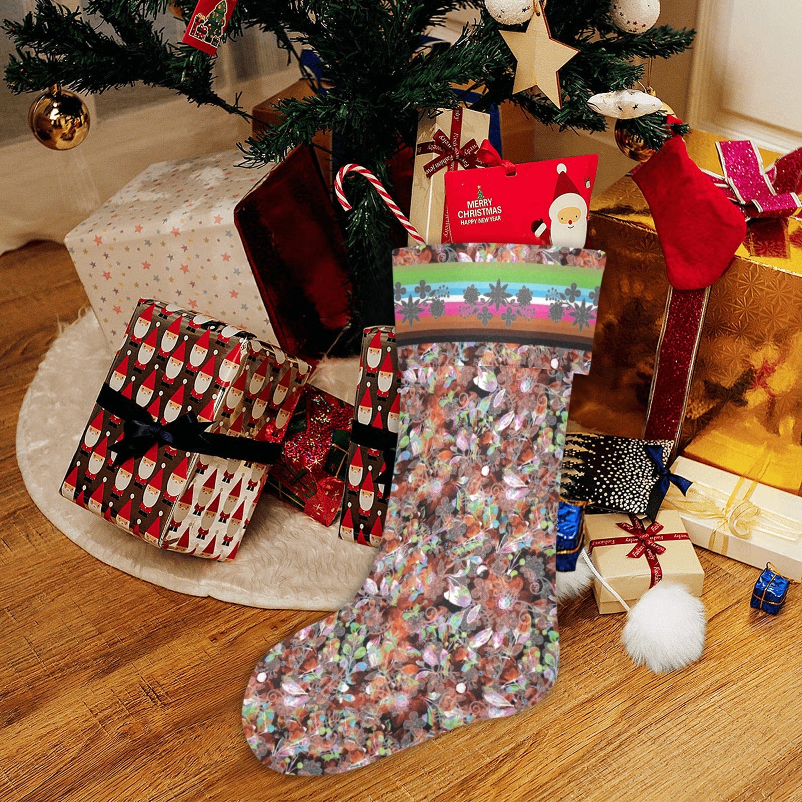 Culture in Nature Orange Christmas Stocking